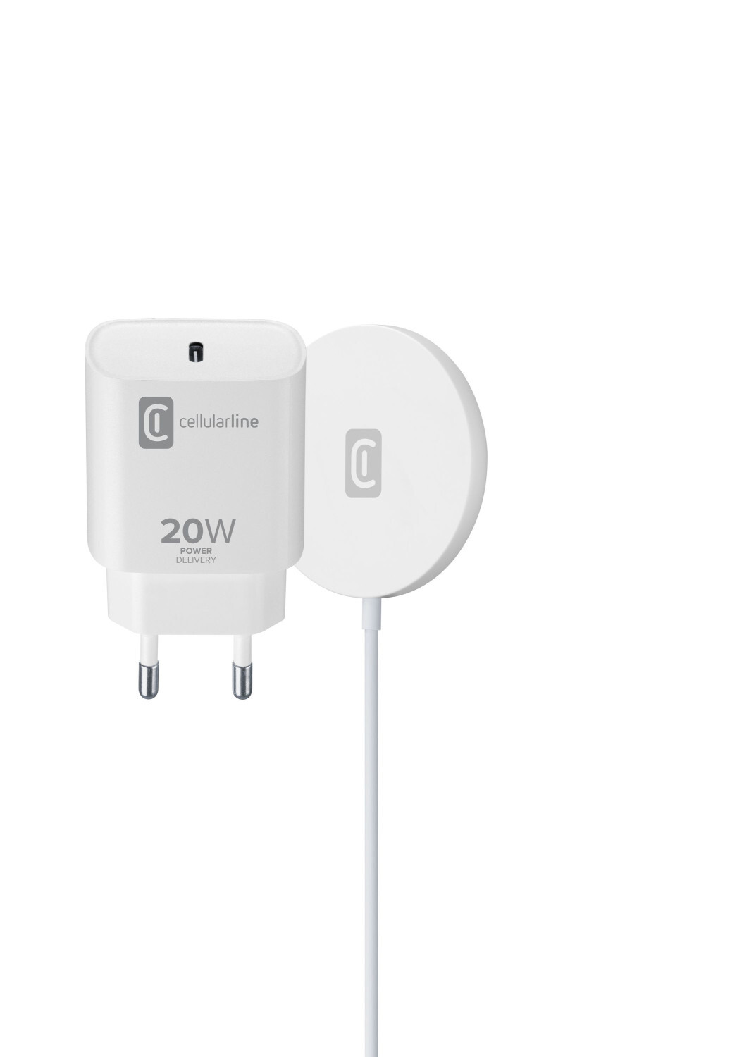 Cellularline Mag Kit Kabelloses Ladegerät Magsafe Ladegerät für Apple Iphone 12 A2403 und höher Weiß