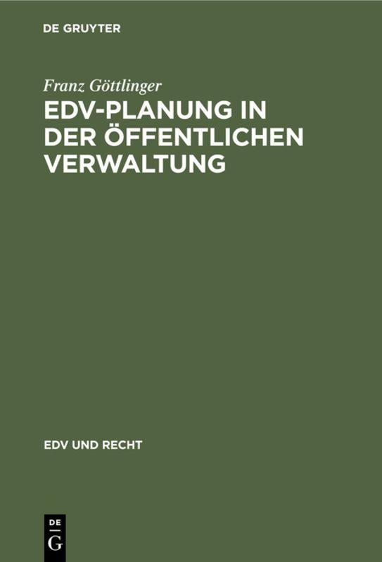 De Gruyter, De Gruyter EDV-Planung in der Öffentlichen Verwaltung