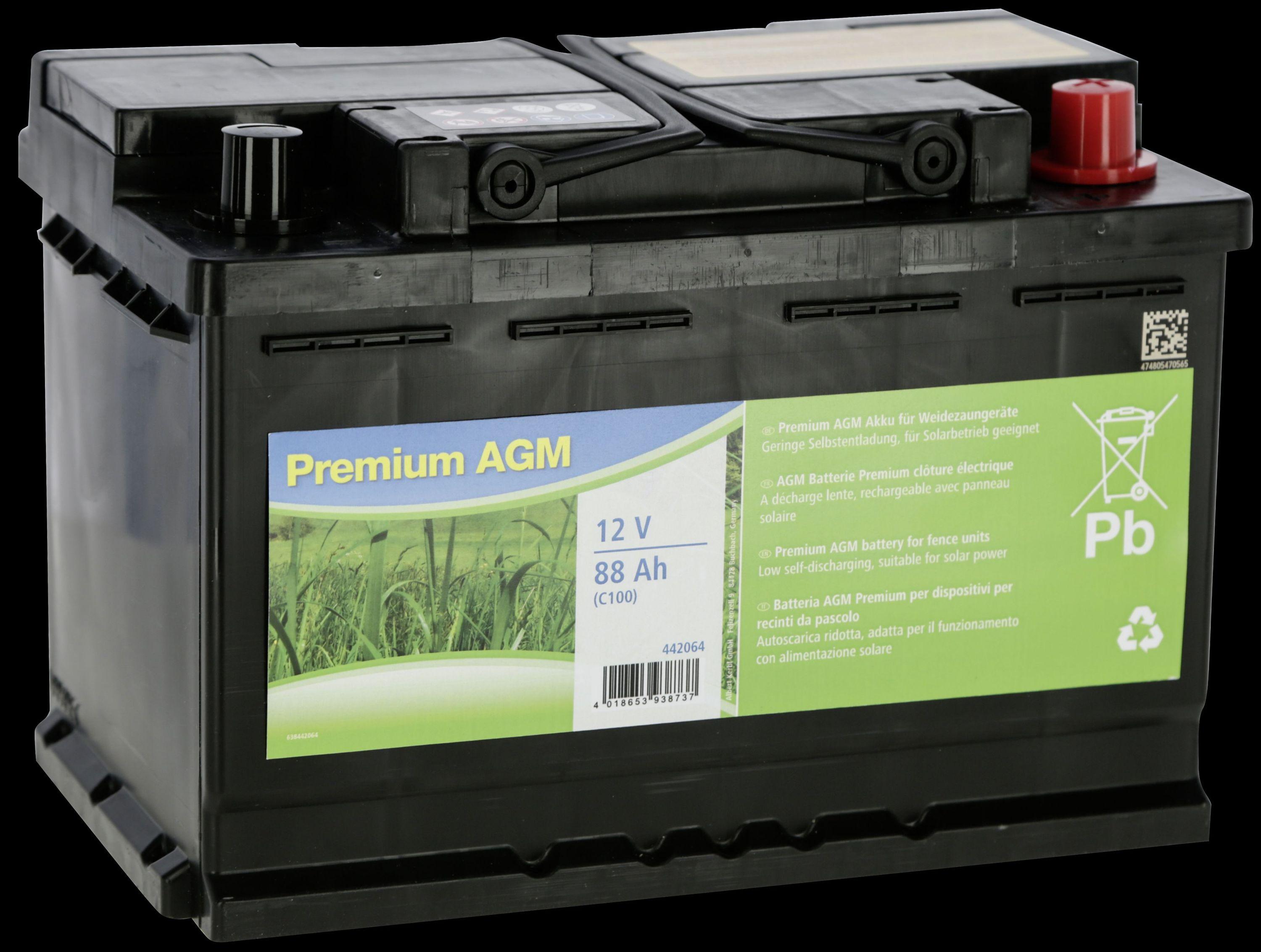 Kerbl Premium AGM Batterie 88 AH (C100), hohe Leistungsfähigkeit, 442064 3022675