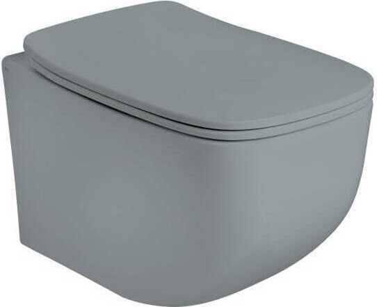 Spülrandloses Wand-WC, in mattgrauer Farbe | Mozart