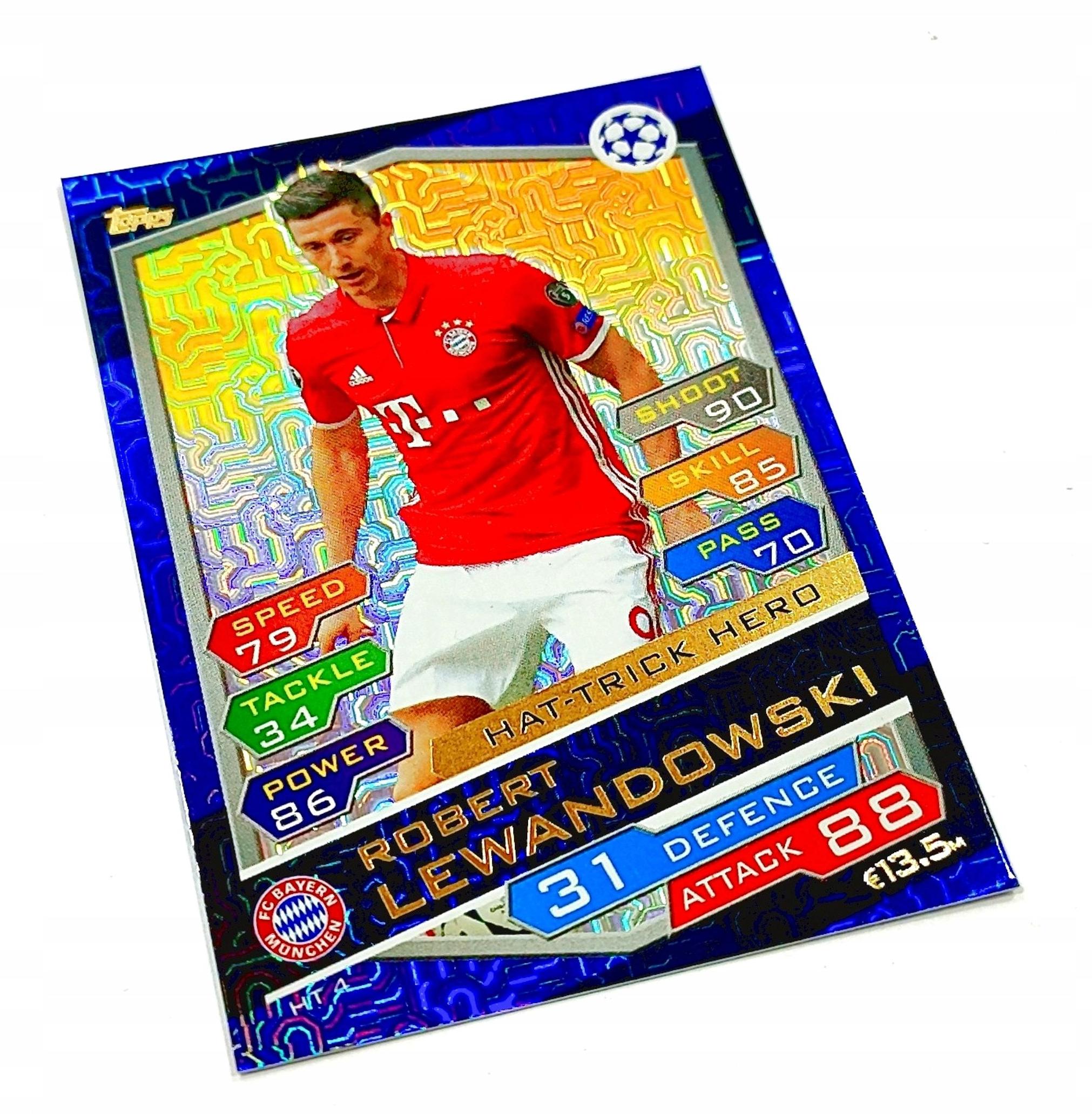 Hasbro Match Attax 2016/17 Ht 4 Robert Lewandowski Card / Hat-Trick Hero