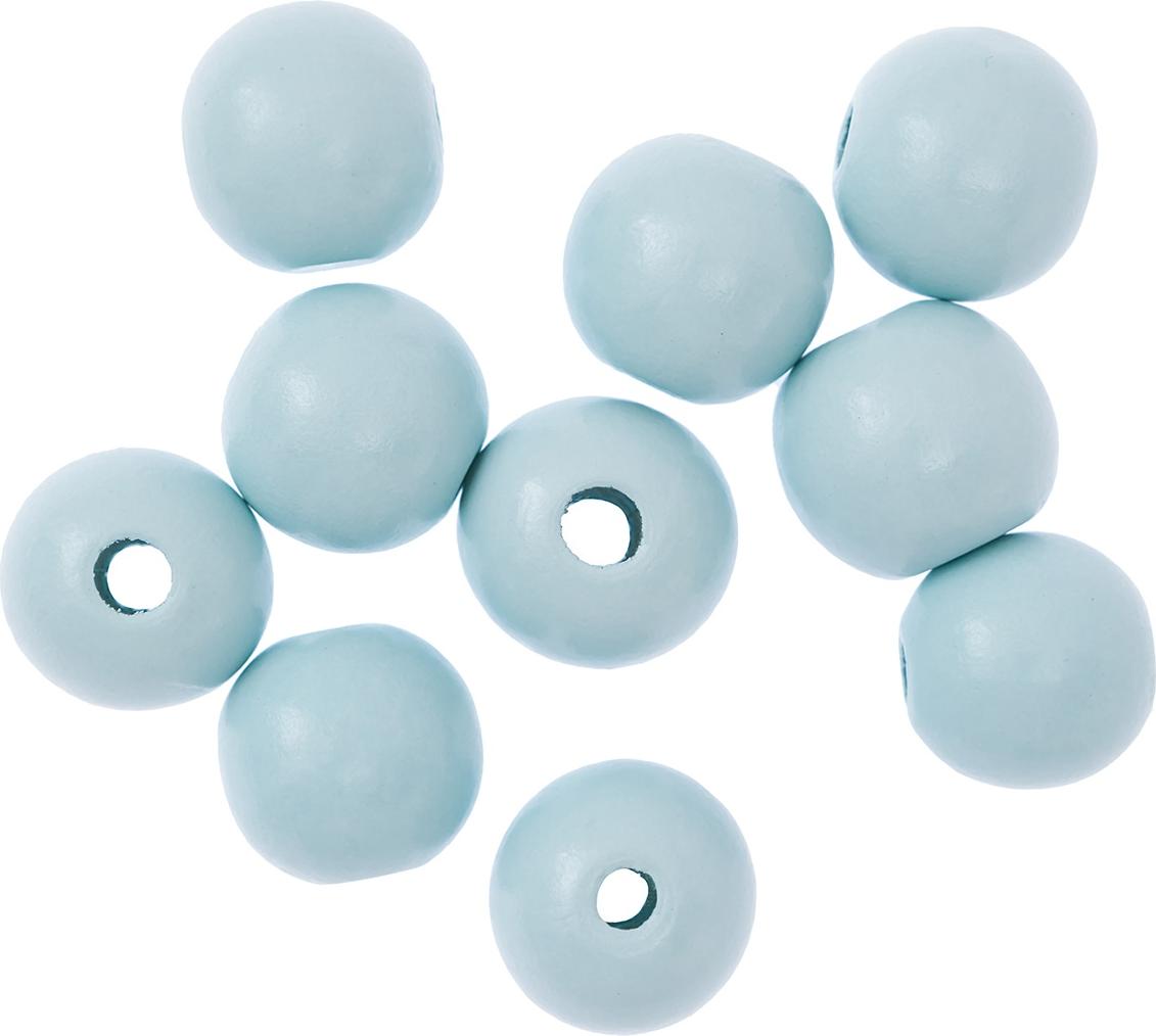 Dalprint Holzperlen Kugeln Blau 25mm 10St.