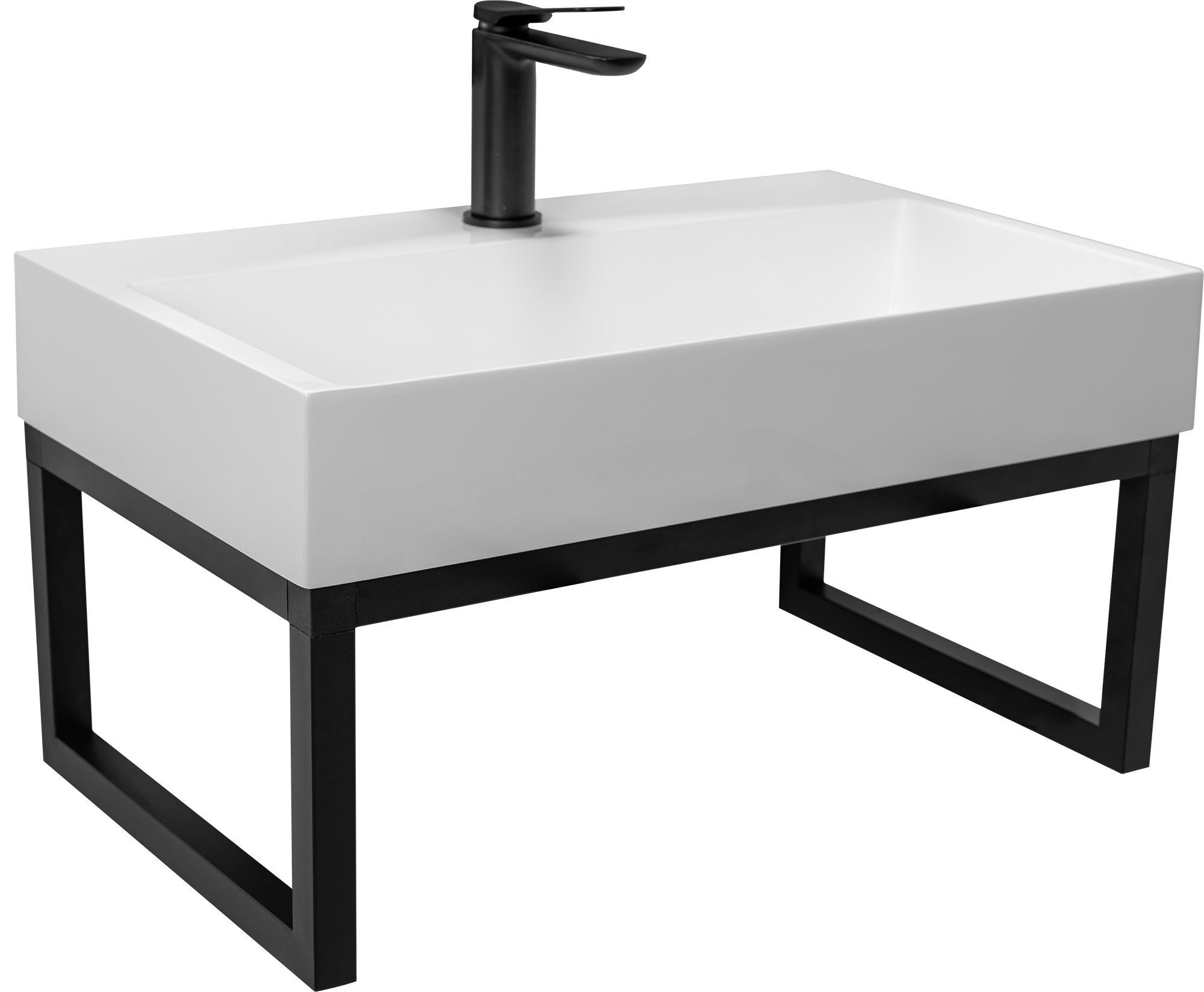 Konglomerat-Waschbecken Rea Goya 70 Rectangle Weiss KPL-U8902