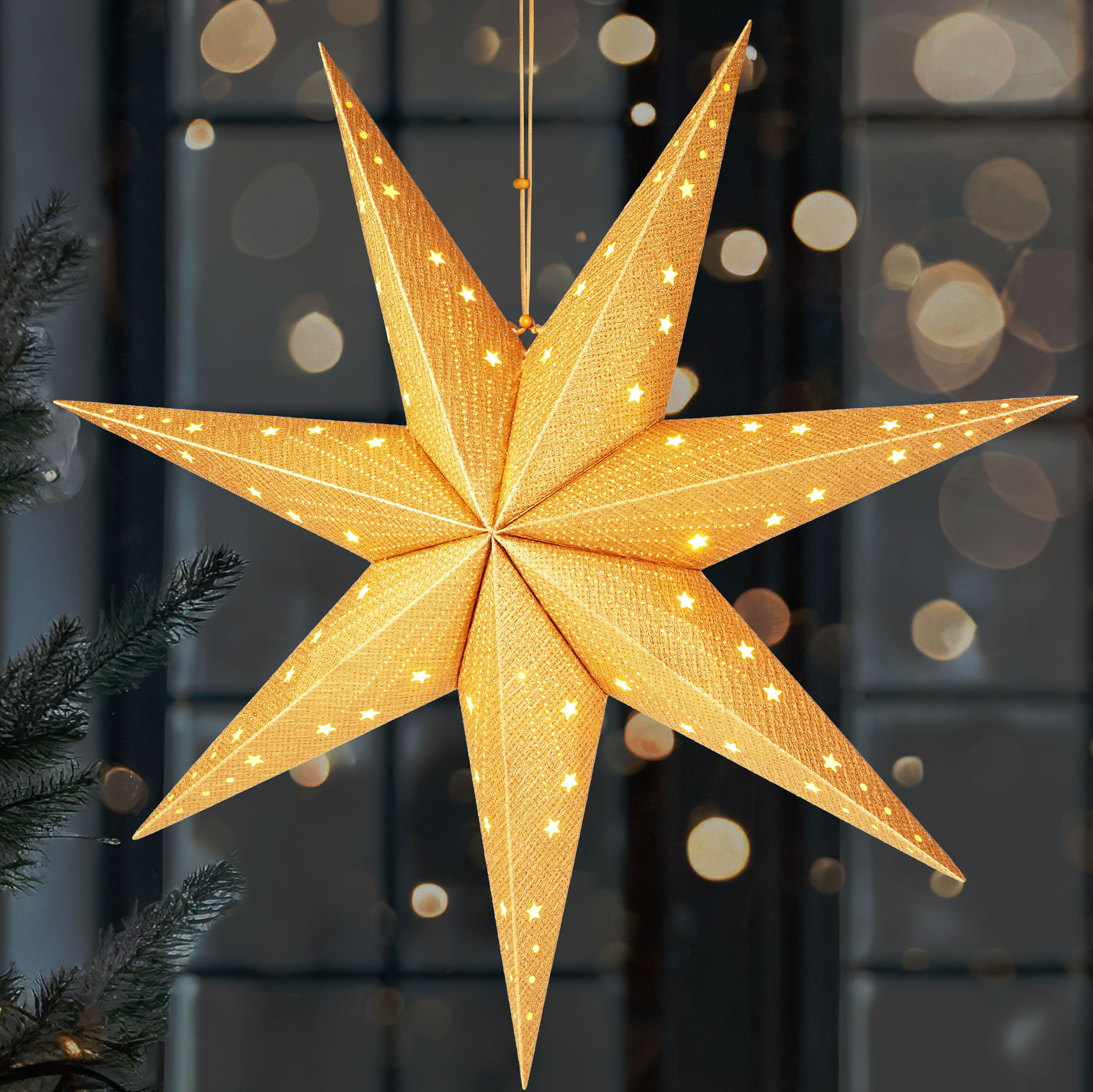 BRUBAKER Beleuchtung Für Weihnachtssterne, E27 Fassung Mit Kippschalter & 4m Kabel