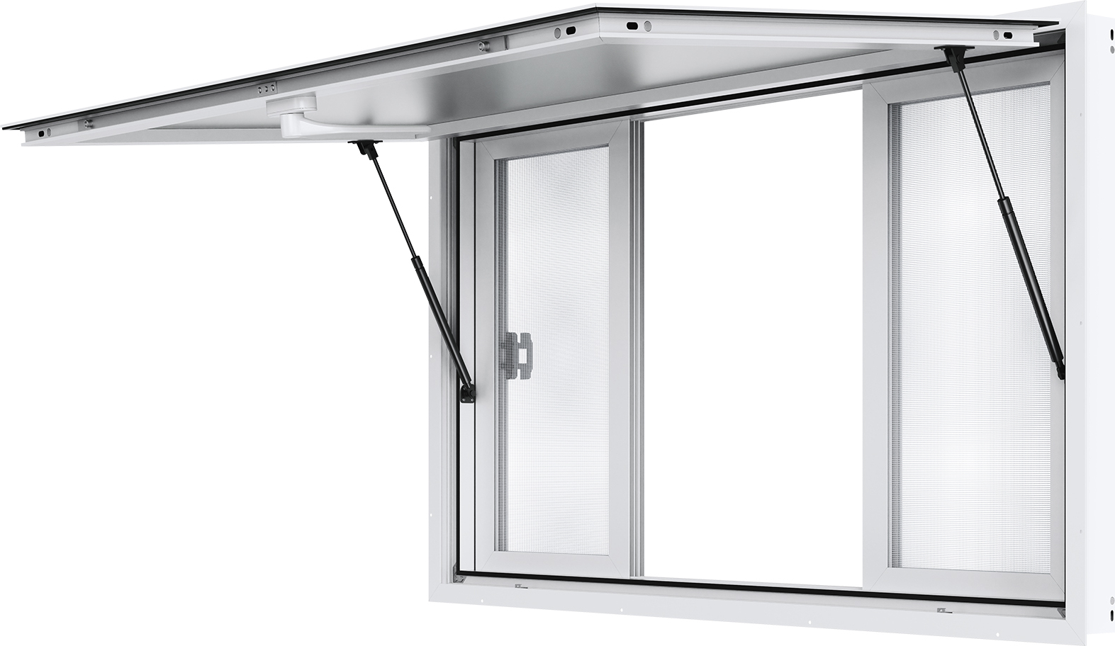SucceBuy-Konzessionsfenster 60 x 36 Zoll – Premium-Aluminiumlegierung, 4 Schiebefenster, Markisentür und Zughaken, bis zu 85 Grad Öffnung, ideal für den Imbisswagen-Konzessionsservice scfwck 60L x 36W