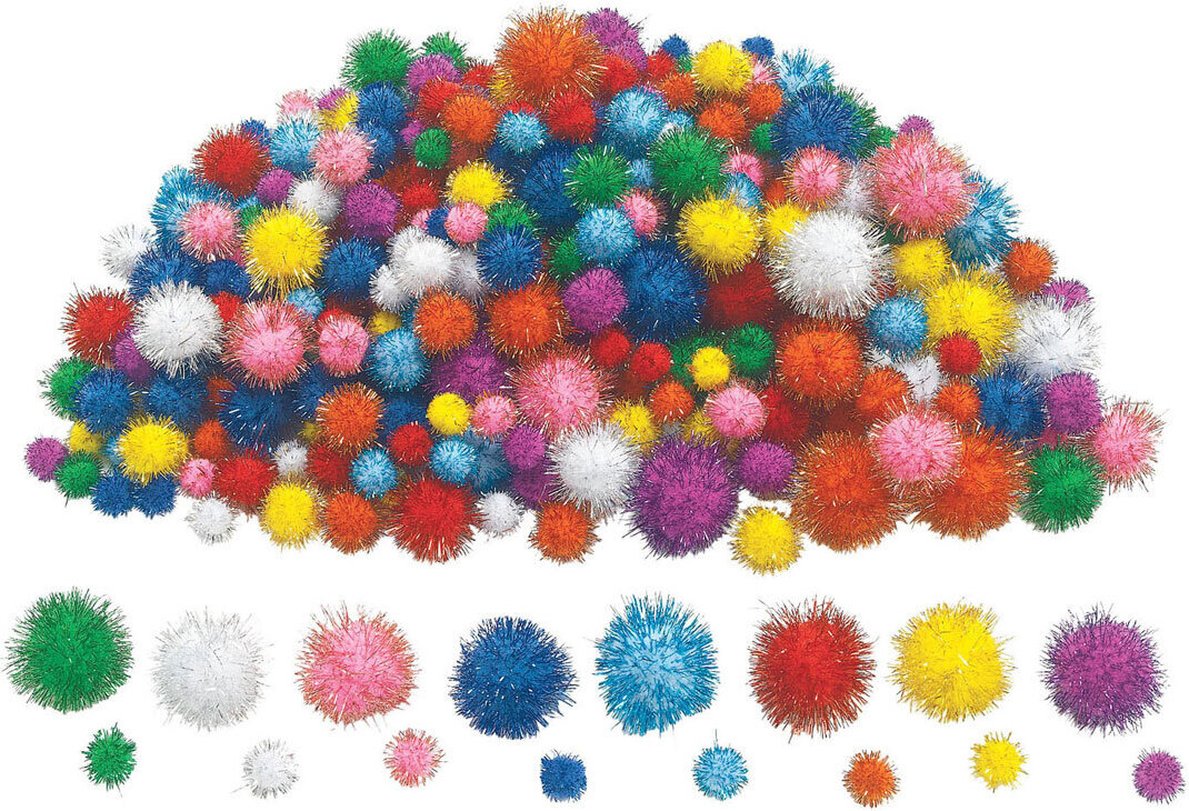 Colorations - Glitter Pompomps, 300st. 6040169