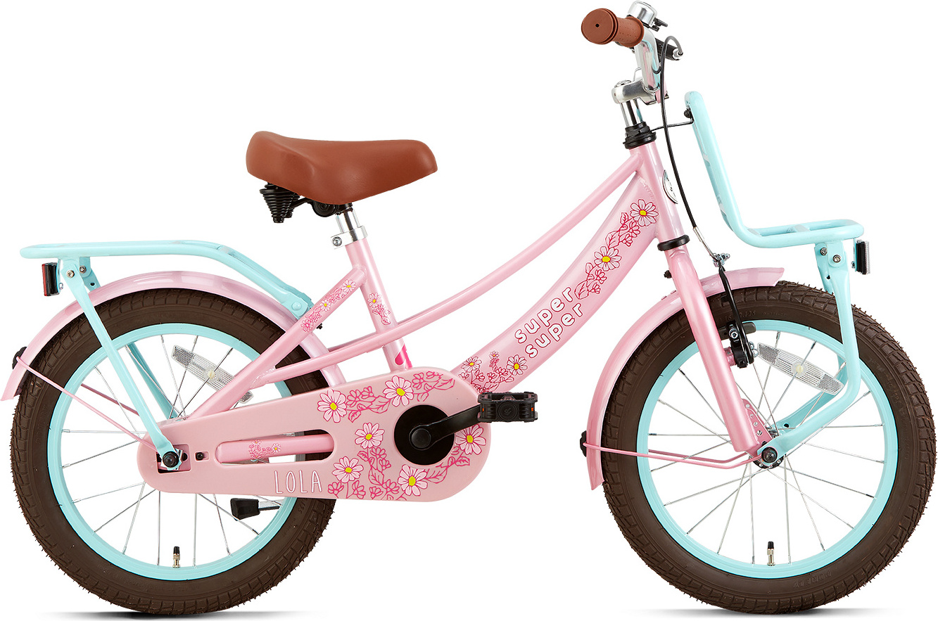 AMIGO Sweetheart 16 Zoll 26 cm Mädchen Kinderfahrrad Rücktrittbremse Weiß-Rosa 