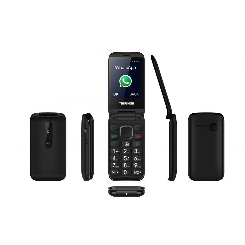 Clamshell-Handy mit Facebook und Whatsapp - TELEFUNKEN TM 360 COSI- Schwarz