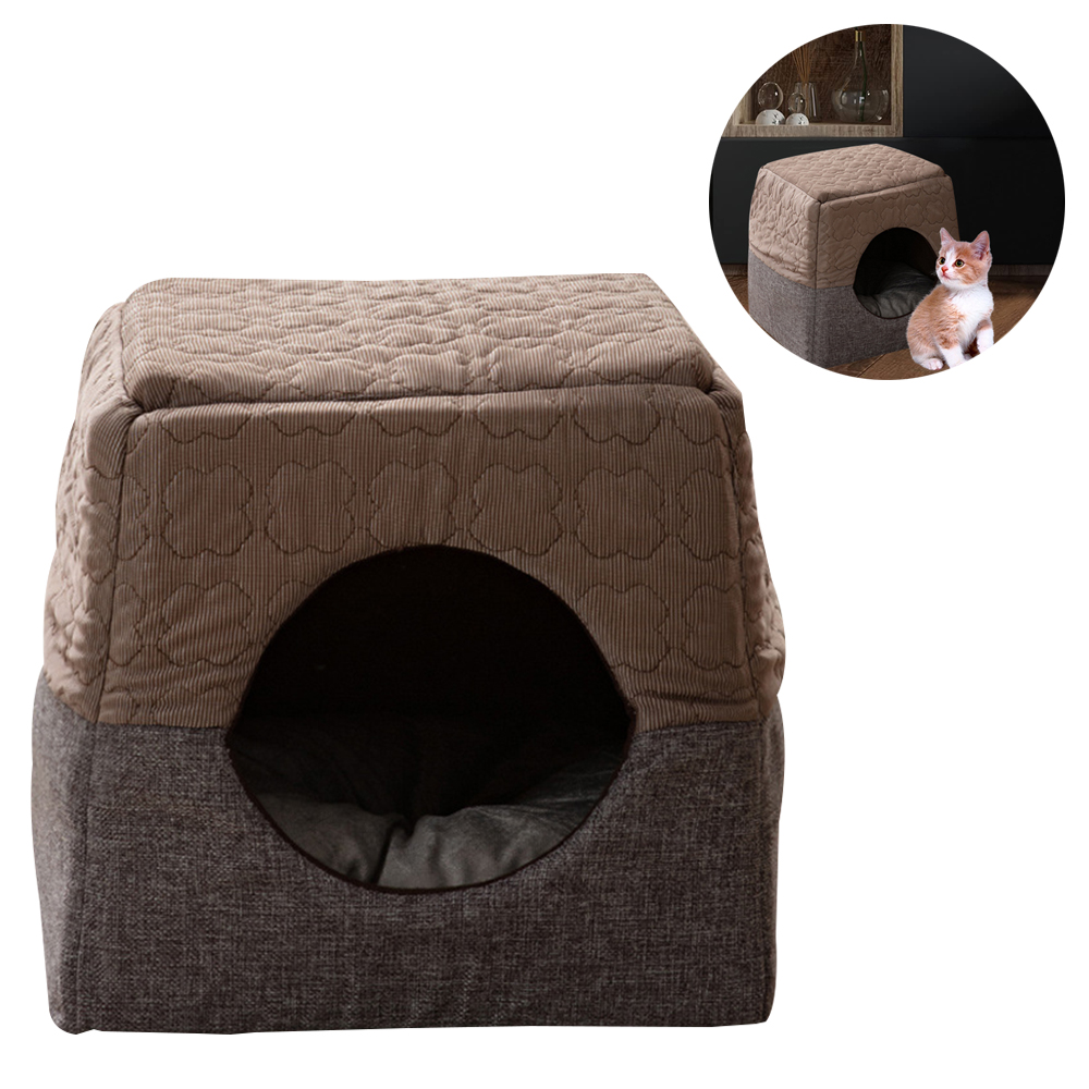 ANCOUS Haustier Nest & Schlafsofa – Faltbar, Rutschfest, Für Hunde & Katzen, Größe M (45x35x35 Cm), Pink