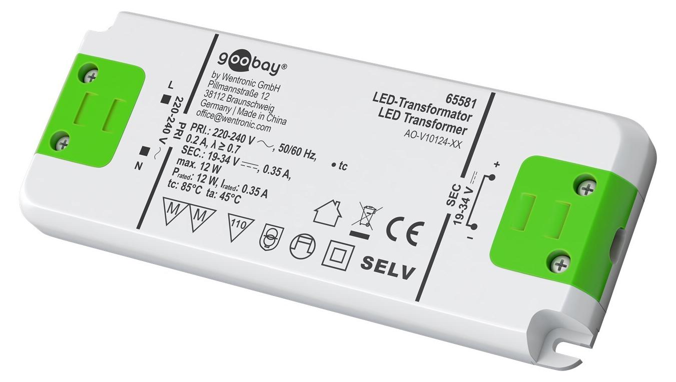 Goobay LED-Konstantstrom-Trafo 350 mA, 12 W, superflach 65581