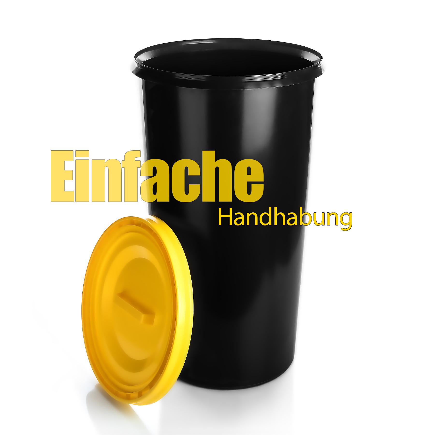 Thats Shopping GmbH BigDean Gelber Sack Mülleimer 60L + 10 Rollen Gelber Sack – luftdichte gelbe Sack Tonne Germany 1770183