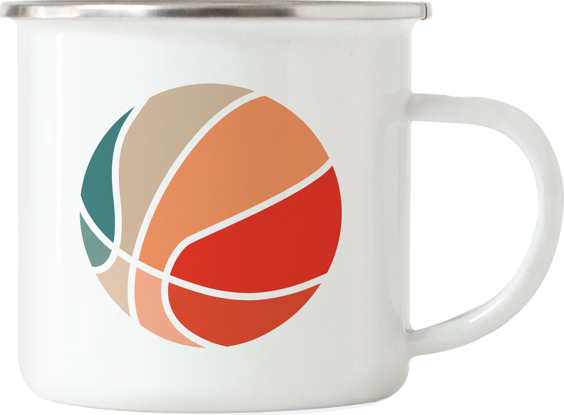 Hey!Print Basketball Emaille Tasse Leben Mannschaft Spieler Teamsport Korb Basket Ballsport Jersey Team Mannschaftssport HP-1794-E