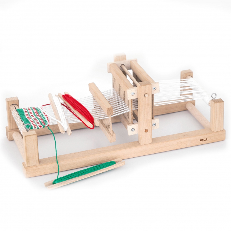 vigatoys Viga Loom Weaving Workshop Weberei-Set aus Holz