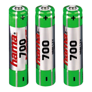 Hama 3x AAA NiMH Batteries, Nickel-Metallhydrid (NiMH), Silber, AAA 00056802