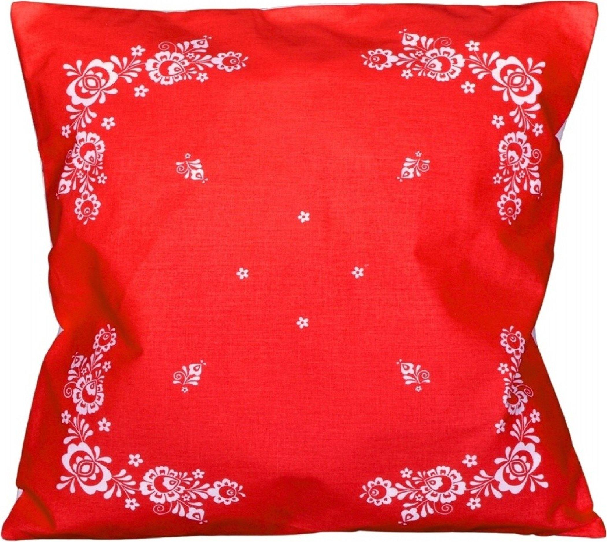 Forbyt Bezug Baumwolle Folk Rückseite rot 38x38 cm