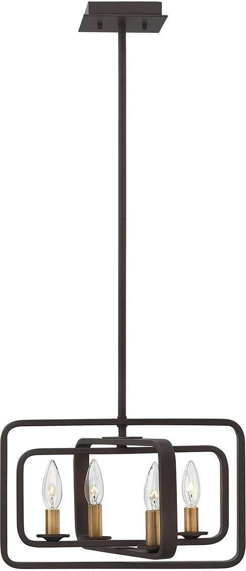 Elstead Lighting Elstead Quentin Hängeleuchte E14 4-fach 31cm Buckeye Bronze HK-QUENTIN-4P-A