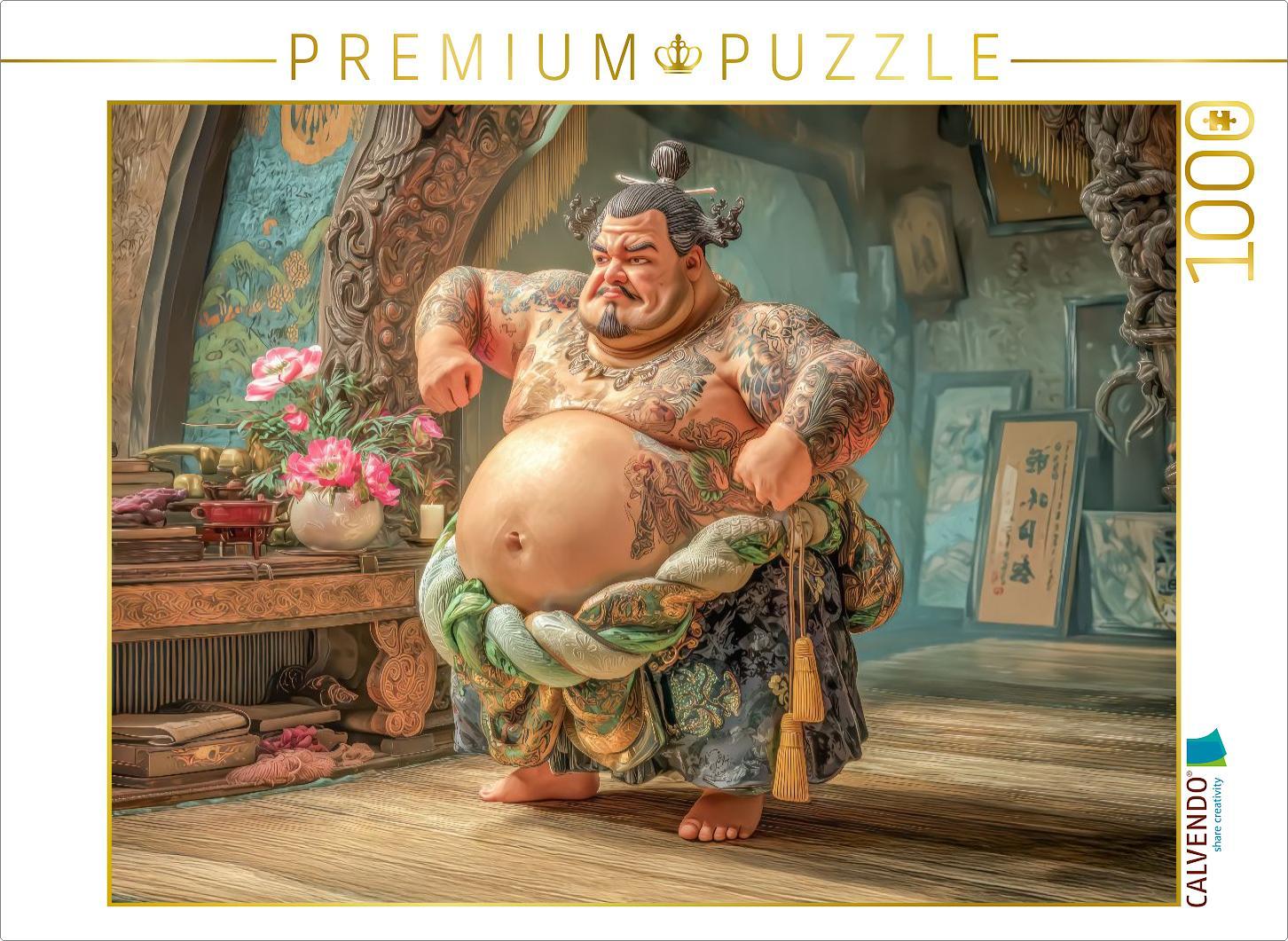 CALVENDO Puzzle Sumoringer Karikaturen | 1000 Teile Lege-Größe 64x48cm Foto-Puzzle für glückliche Stunden