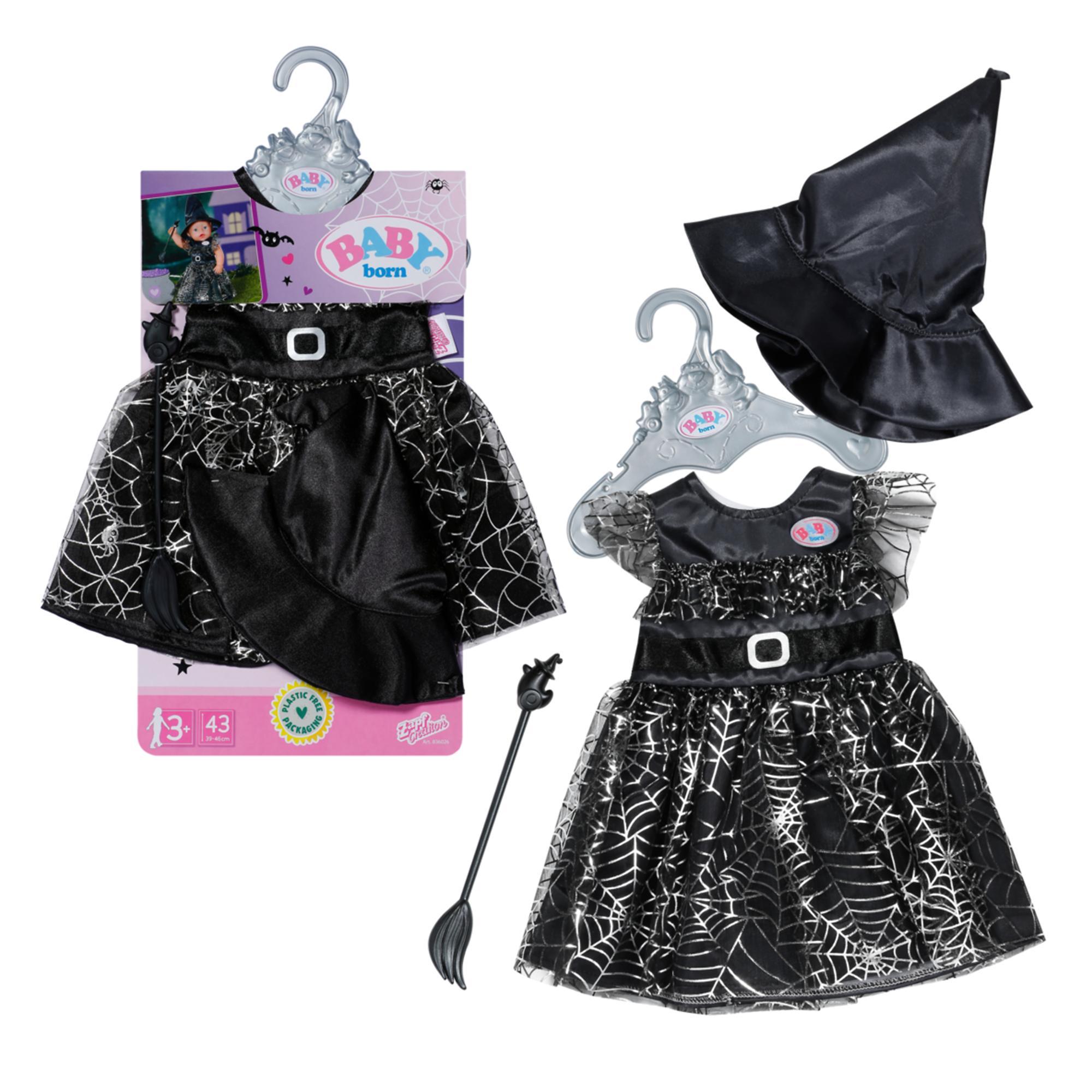 BABY born Hexenkleid mit Besen und Hexenhut für 43 cm Puppen