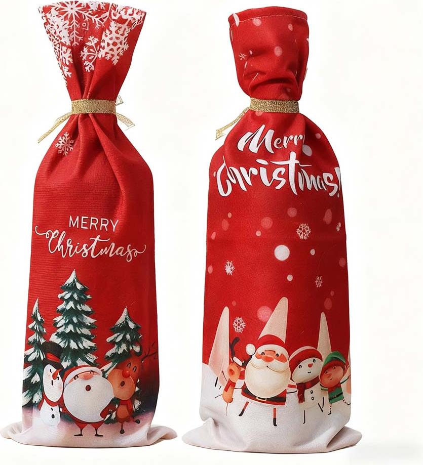 zeitgeist-geschenke gmbh 2er-Set Weihnachts-Flaschenwärmer - Schützt & dekoriert Weinflaschen, ein kreatives Geschenk