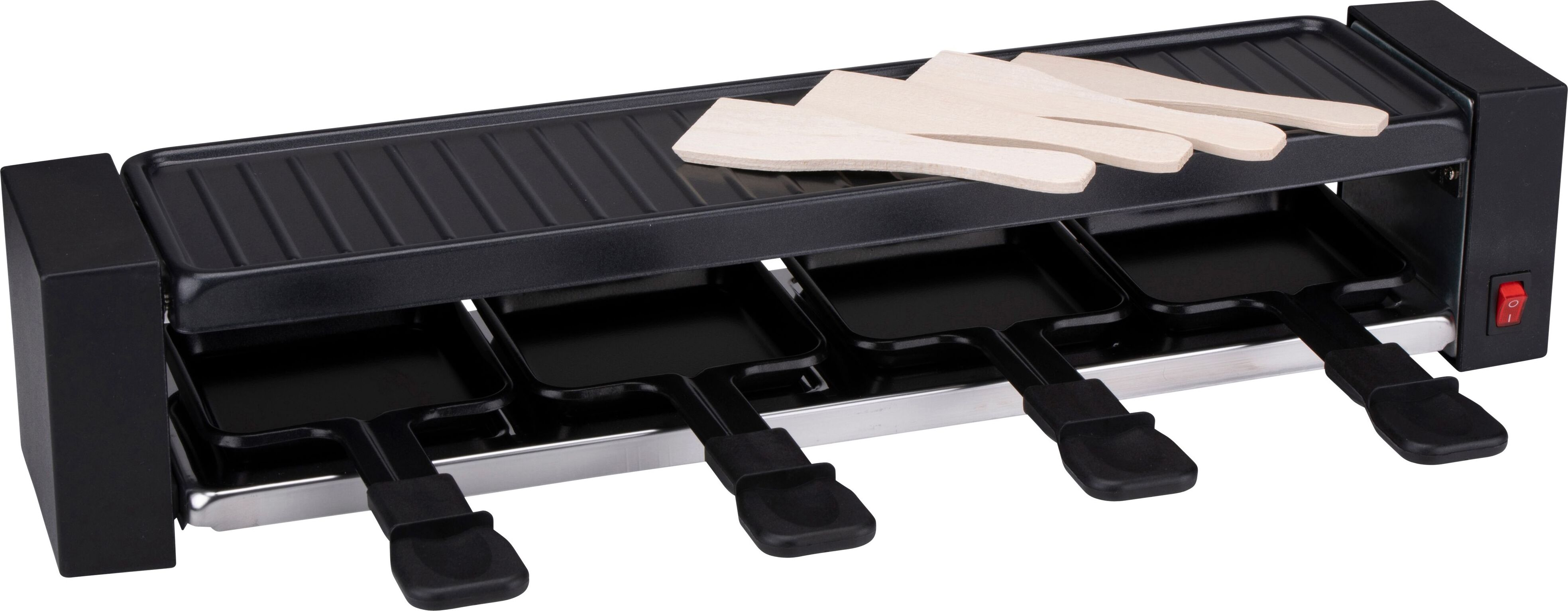 alpina Grilovacia a raclette súprava 800 W - Nepriľnavý povrch - Nerezová oceľ - Jednoduchá preprava - Čierna