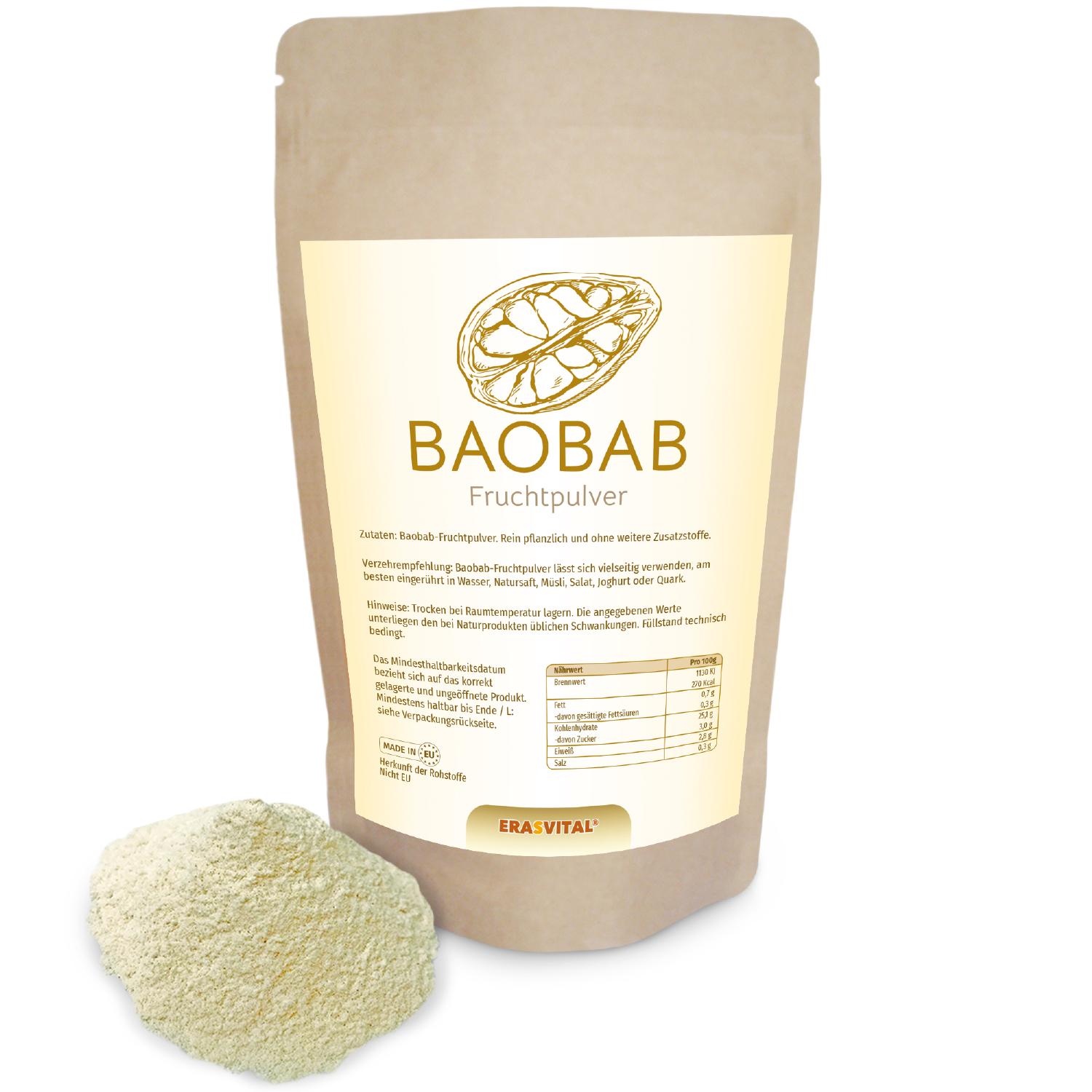 ERASVITAL Baobab Fruchtpulver, 250g