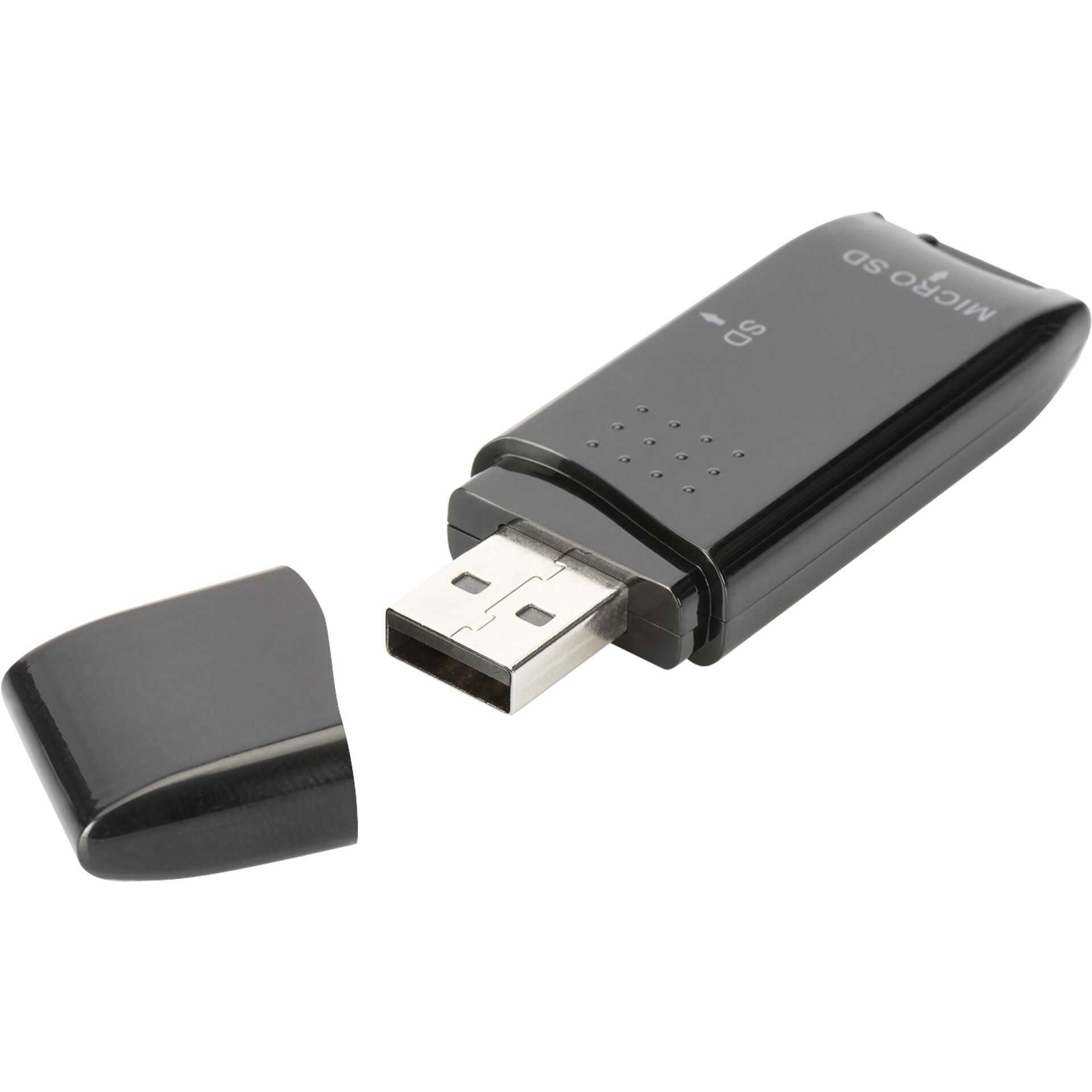 Digitus, Čítačka kariet 2-portová USB 2.0 HighSpeed SD/Micro SD, kompaktná, čierna