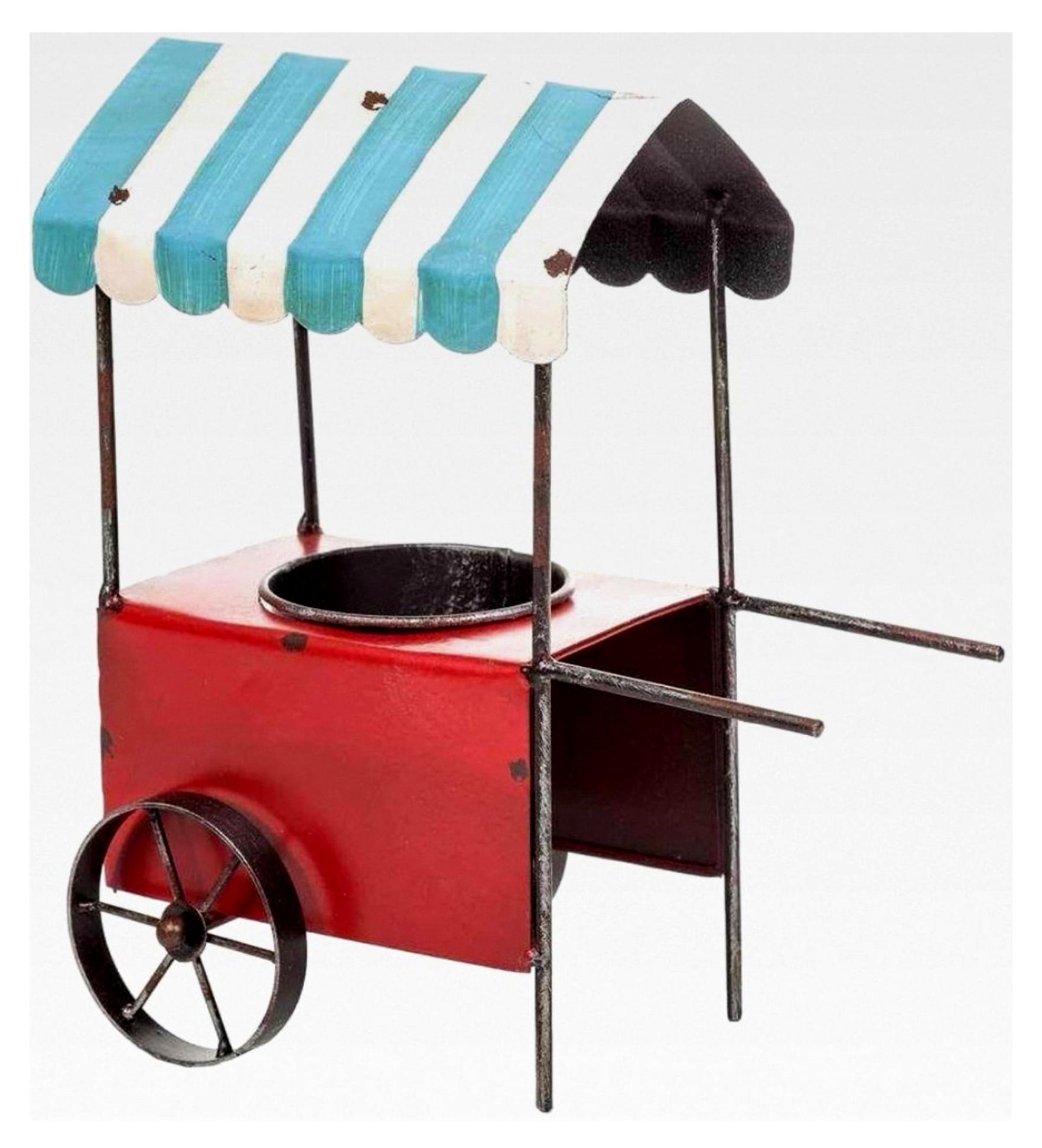 Markenlos Metall-Blumenwagen, 24,5 x 15 x 28,5 h cm