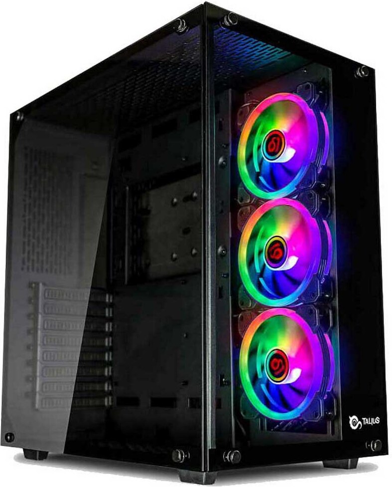 TALIUS Cronos, Desktop, PC, Schwarz, ATX, EATX, micro ATX, Metall, Gehärtetes Glas, Gaming CAJA ATX GAMING CRONOS RGB CRISTAL TEMPLADO USB 3.0