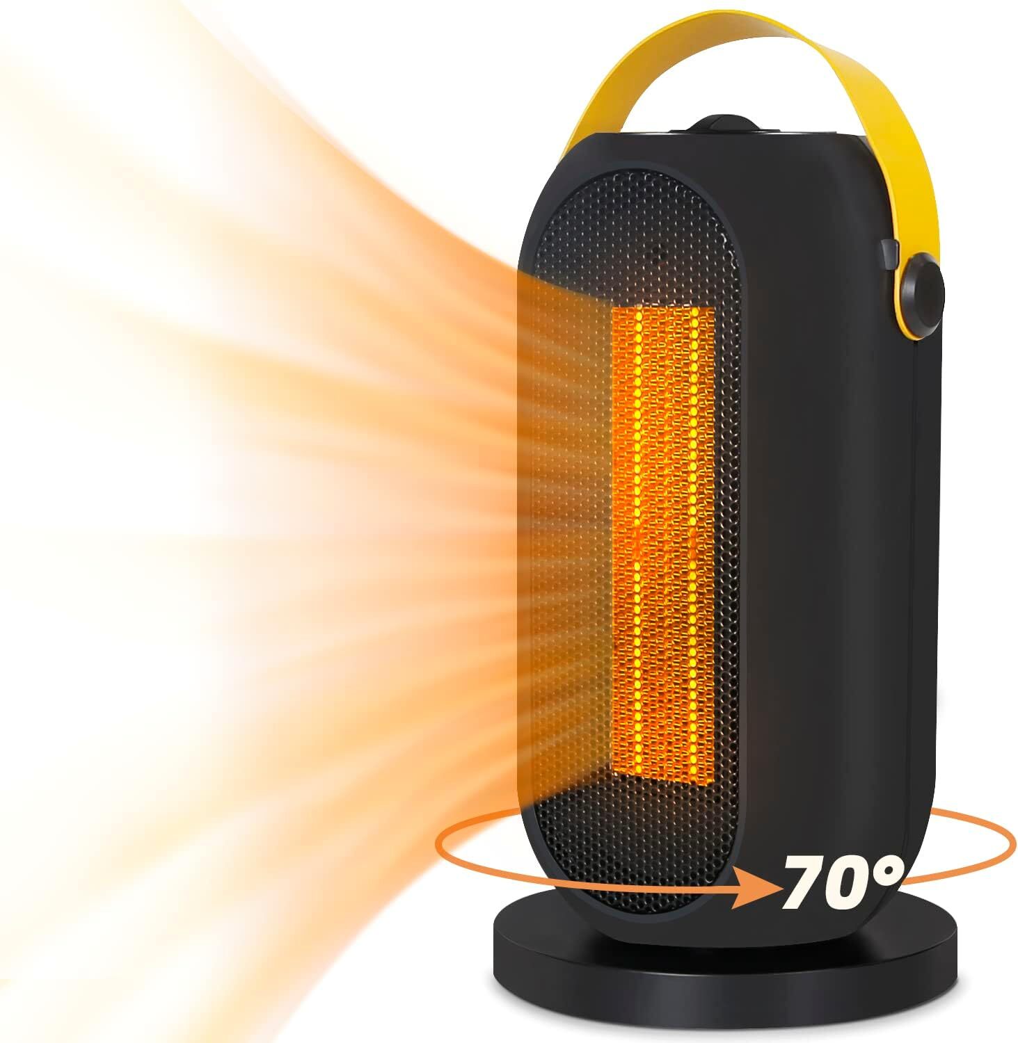 ZMH Ohrievač vzduchu s nízkou spotrebou energie Elektrické kúrenie 1500 W Keramický Tichý 3 režimy Kúpeľňový ohrievač Termostat 70 °C s diaľkovým ovládaním Časovač Elektrický ohrievač