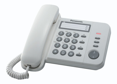 Panasonic KX-TS520EX1W Weißes schnurgebundenes Telefon mit Direktwahltaste