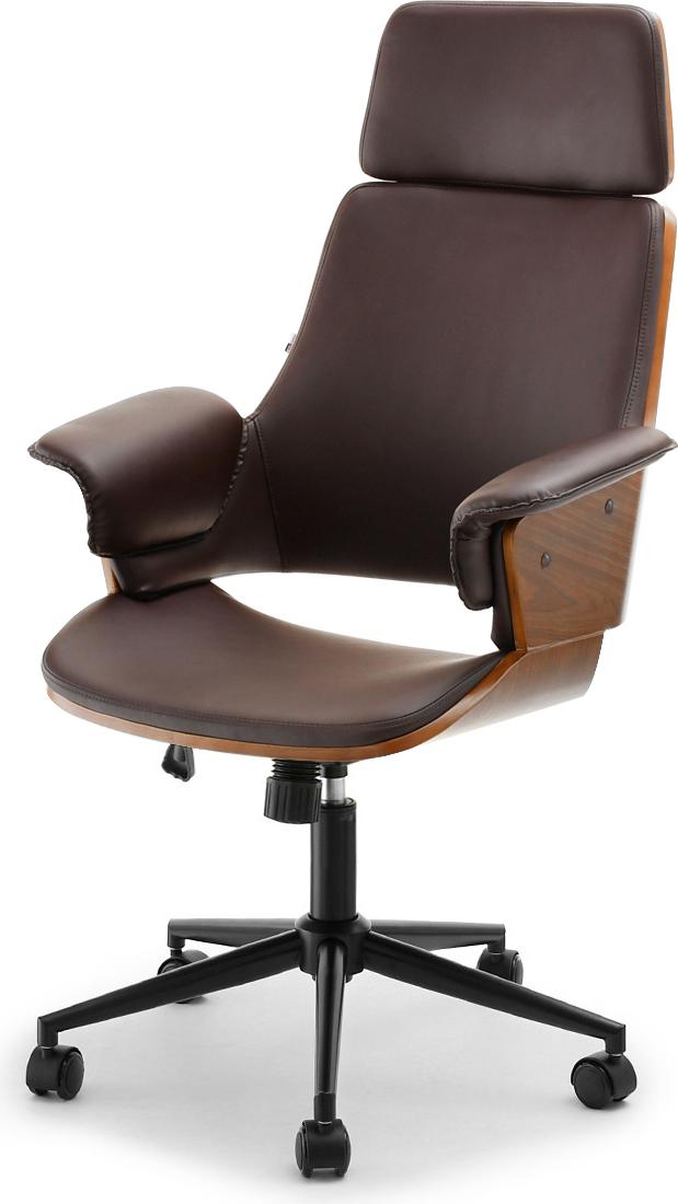 VENETI GUDRUN Bürostuhl - Walnuss / Braun / Schwarz 140-12-00155