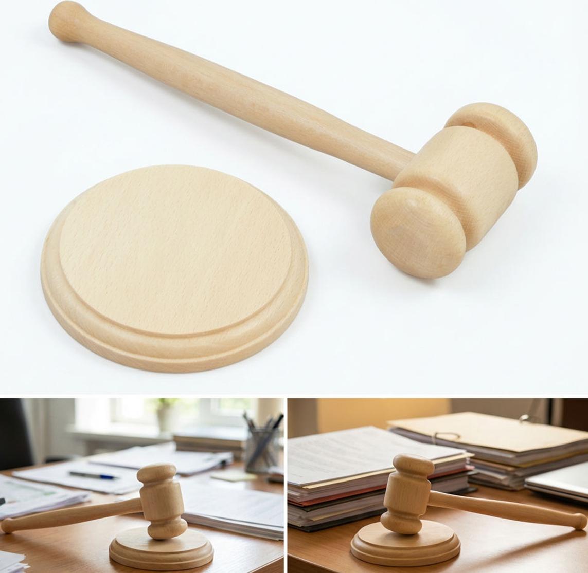 PEEWIT Auktionsrichter-Set, Hammer und Ständer-Set