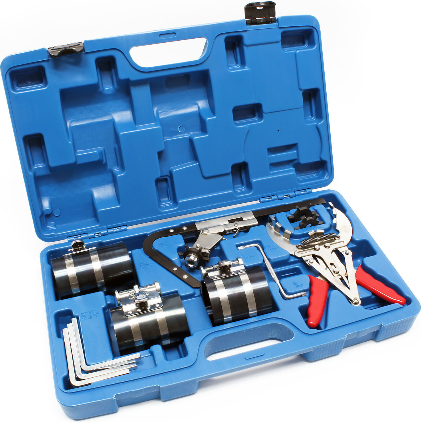 Wiltec Kolbenringzange Set im Koffer für Kolbenringe 50-100 mm, Spezialwerkzeug zur Montage und Reinigung von Kolbenringen 51725