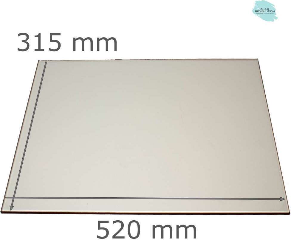 Glas Revolution Feuerfestes Kaminglas nach Maß | Ofenglas für alle Größen - (680,00 EUR / qm) - 520 mm x 315 mm kaminglas520315