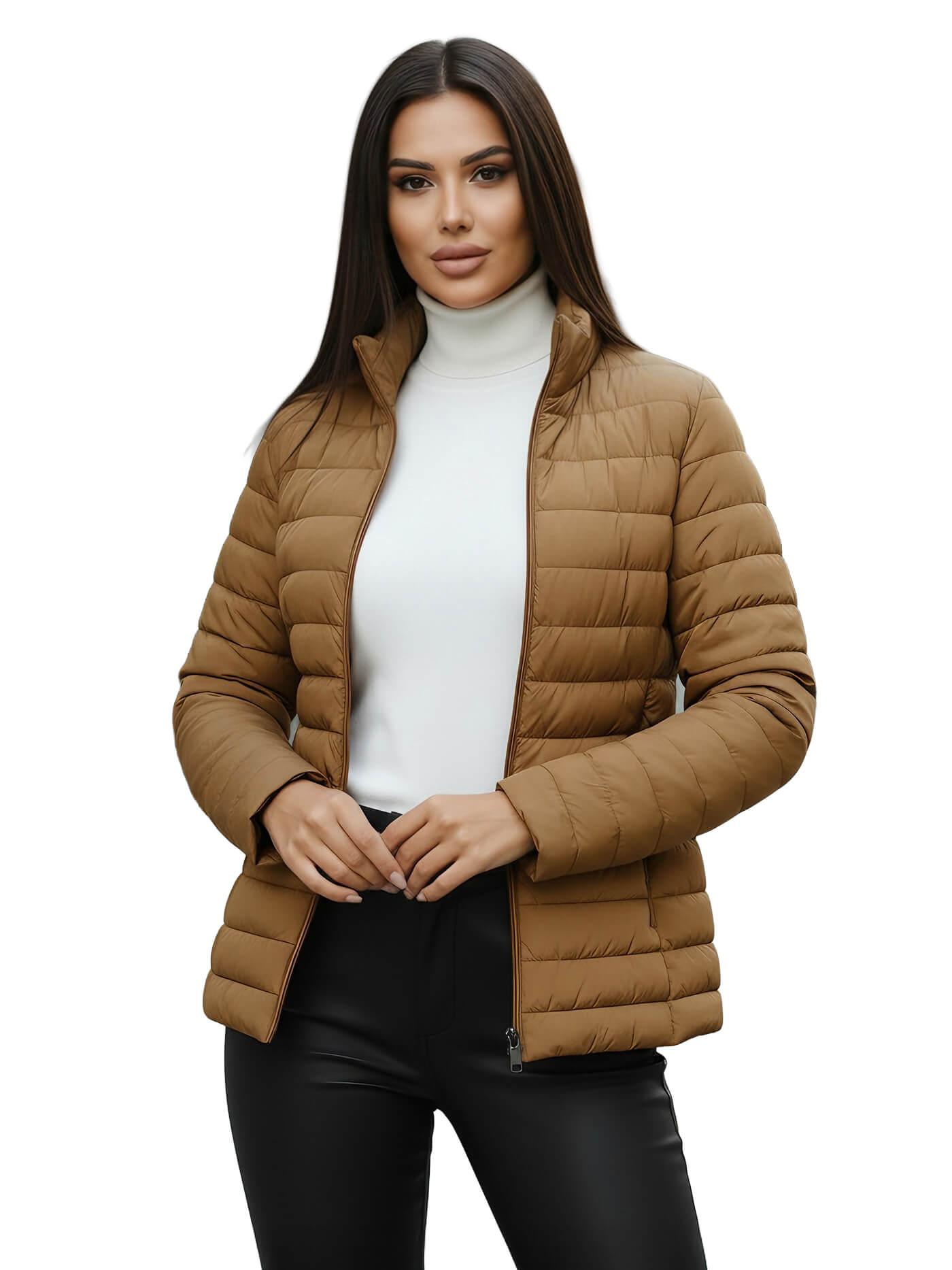 Damen Jacke Dunkelbeige OZONEE JS/16M9109/84Z XL