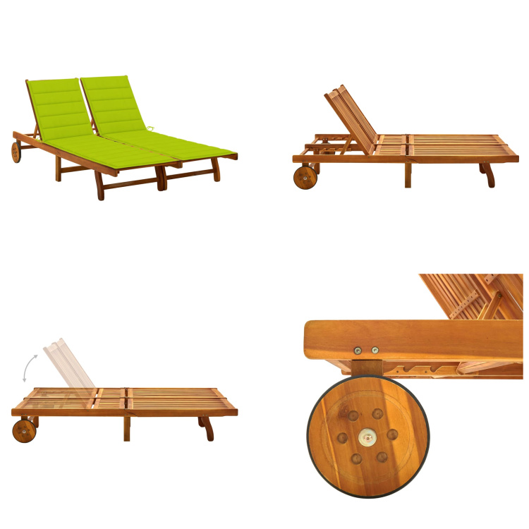 vidaXL Lehátko pre 2 osoby s vankúšmi z agátového masívu - Lehátko - Lehátka - Drevené ležadlo - Drevené ležadlá