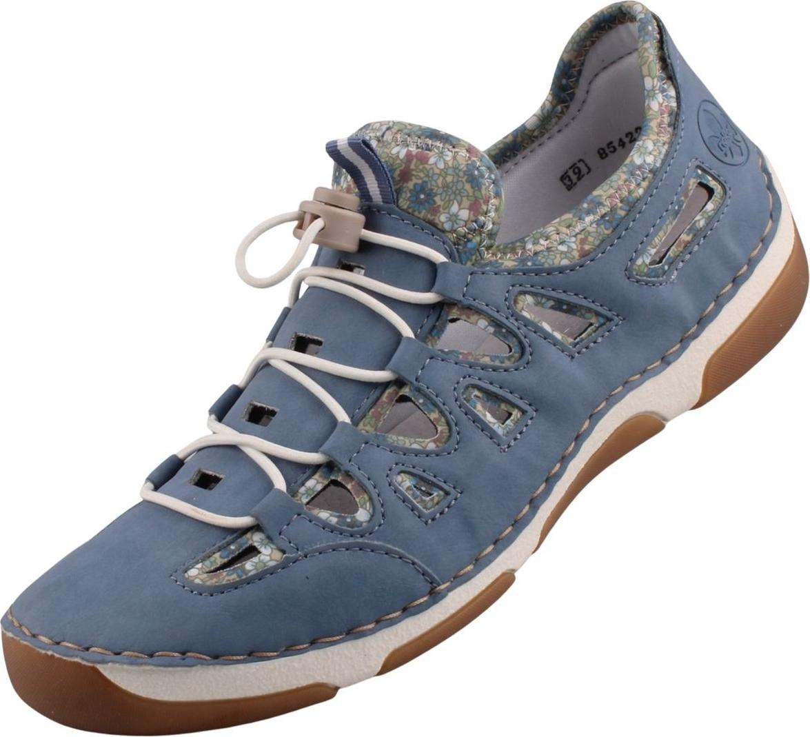 Rieker Damen Slipper 40968-36, 40968-37, 40968-38, 40968-39, 40968-40, 40968-41, 40968-42, 40968-43 RIE-55956 blau 43 55956-10