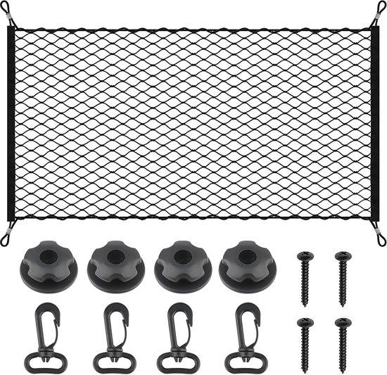 OEM Auto-Kofferraumnetz, für die meisten Fahrzeugtypen, mit 4 Haken, schwarz, 110 x 60 cm 2026