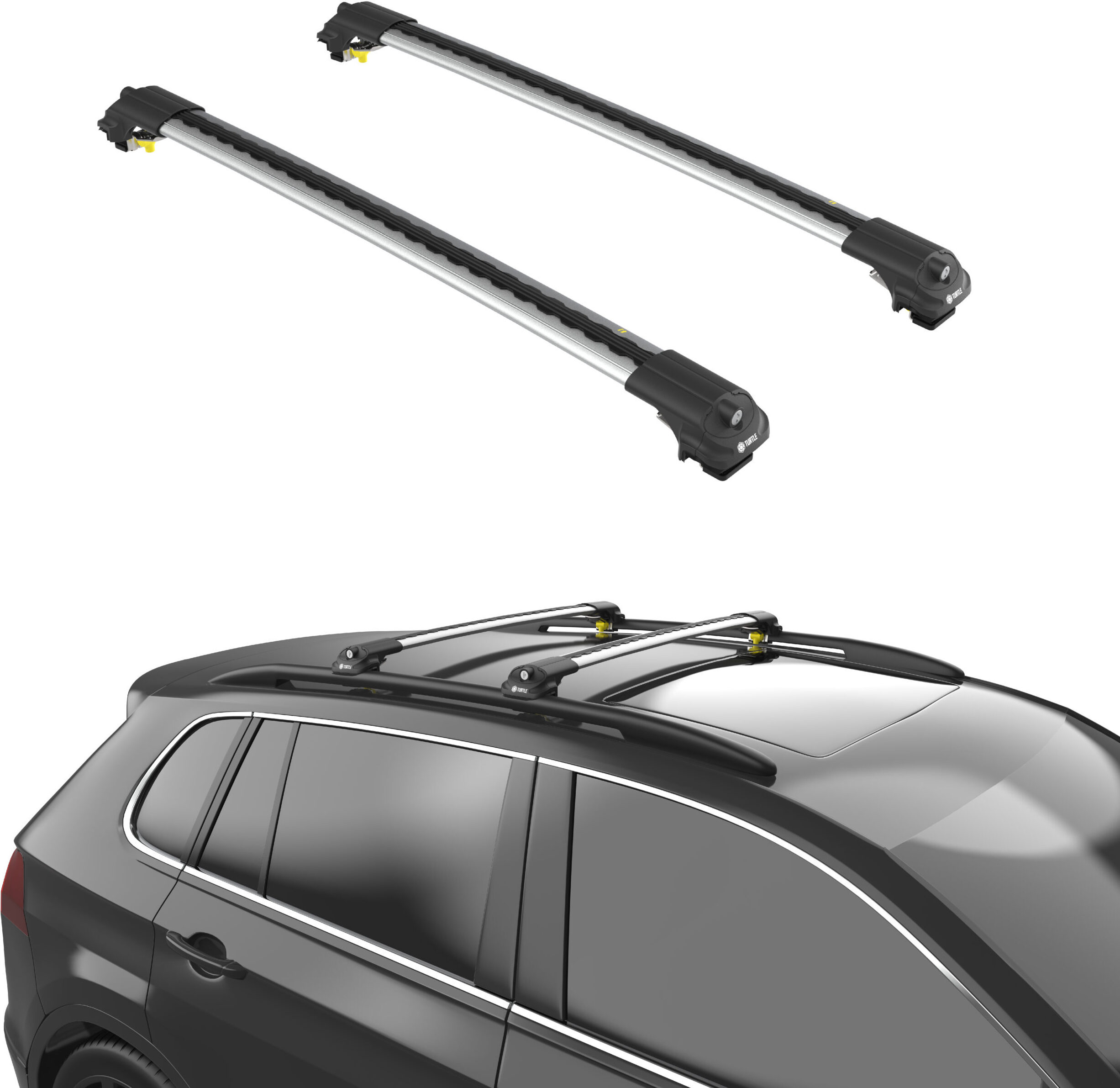 TURTLE DACHTRÄGER AIR-1 SUZUKI JIMNY Mk3 1998 - 2018 ( DACHRELNG ) , Silber MC010028686S20559