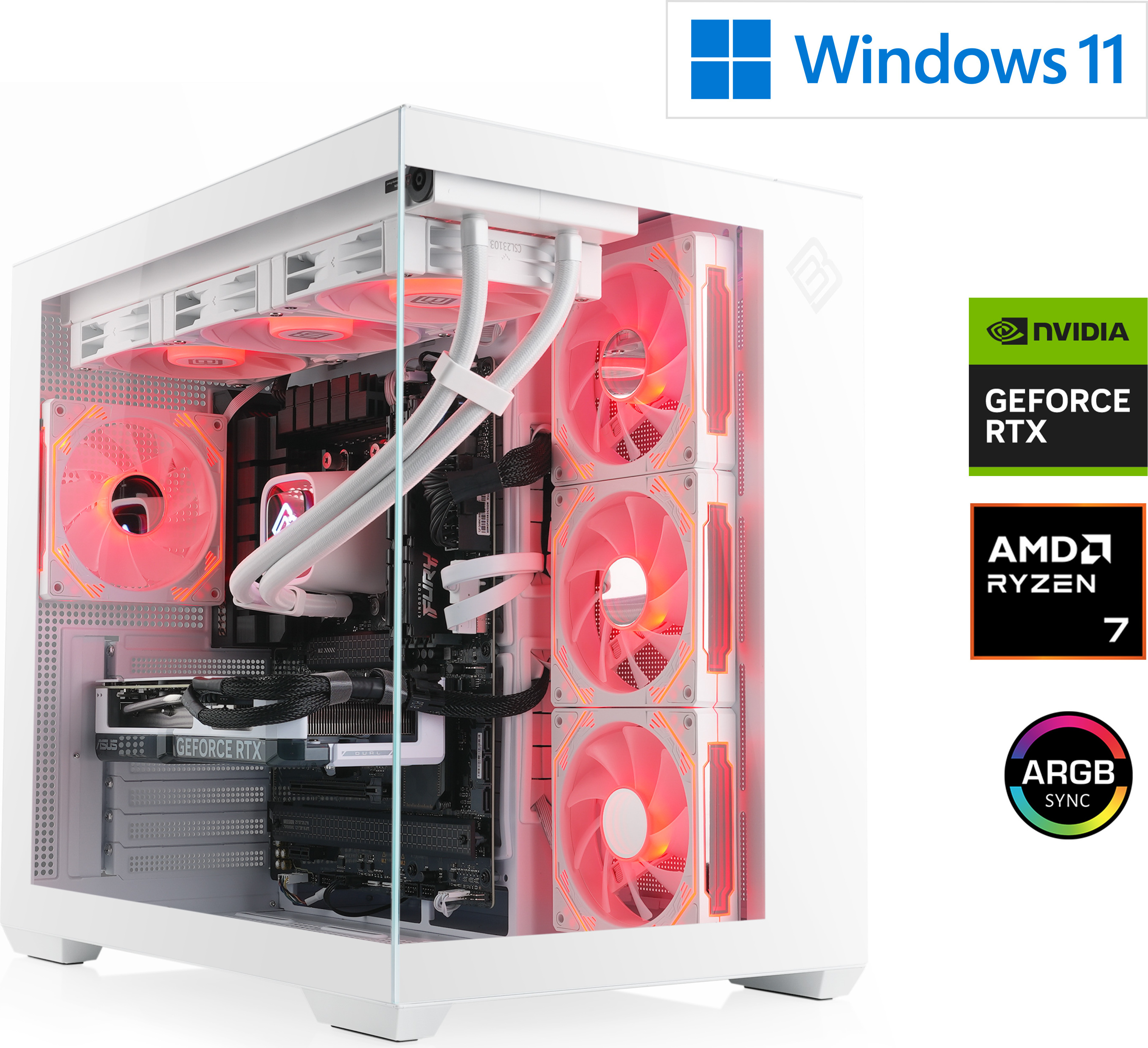 Gaming PC, AMD Ryzen 7 9800X3D, 4700 MHz, GeForce RTX 5070 Ti, 32 GB DDR5 RAM, 2000 GB M.2 SSD, Windows 11 Home, USB 3.2 | M12110H