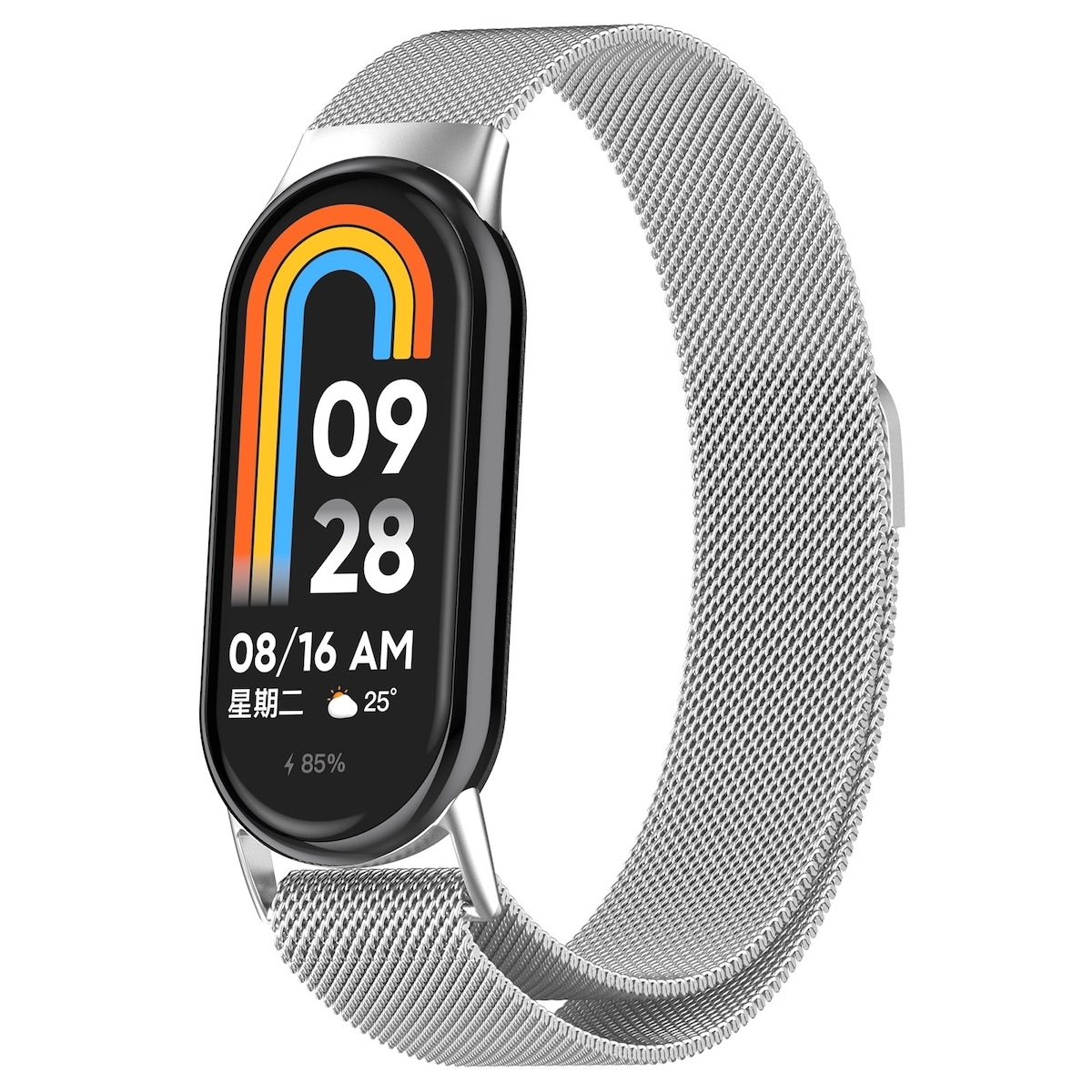 Milánsky náramok na hodinky s magnetickým uzáverom Xiaomi Mi Band 8 Silver