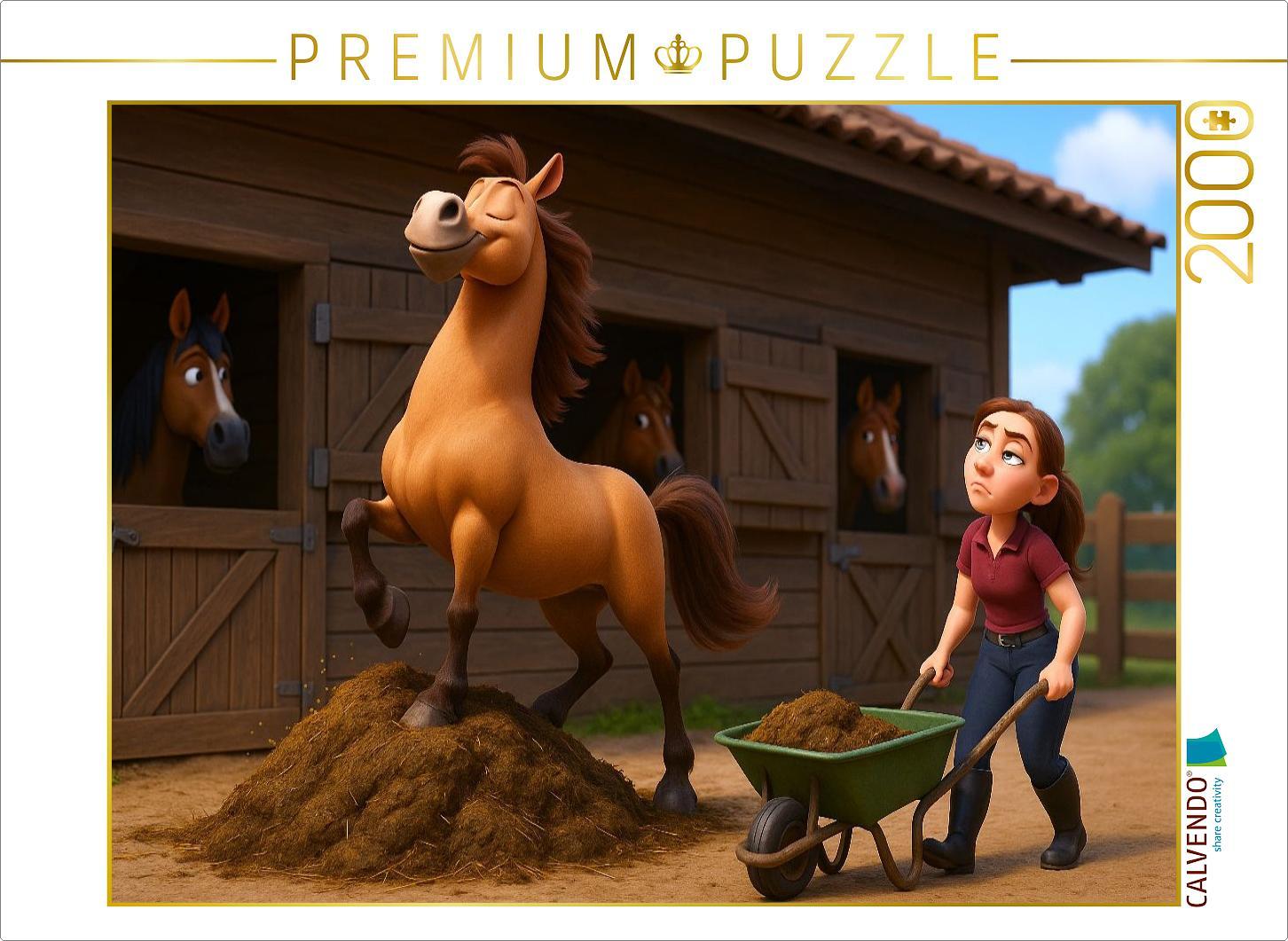 CALVENDO Puzzle Wenn das Pferd zur Bergziege wird | 2000 Teile Lege-Größe 90x67cm Foto-Puzzle für glückliche Stunden