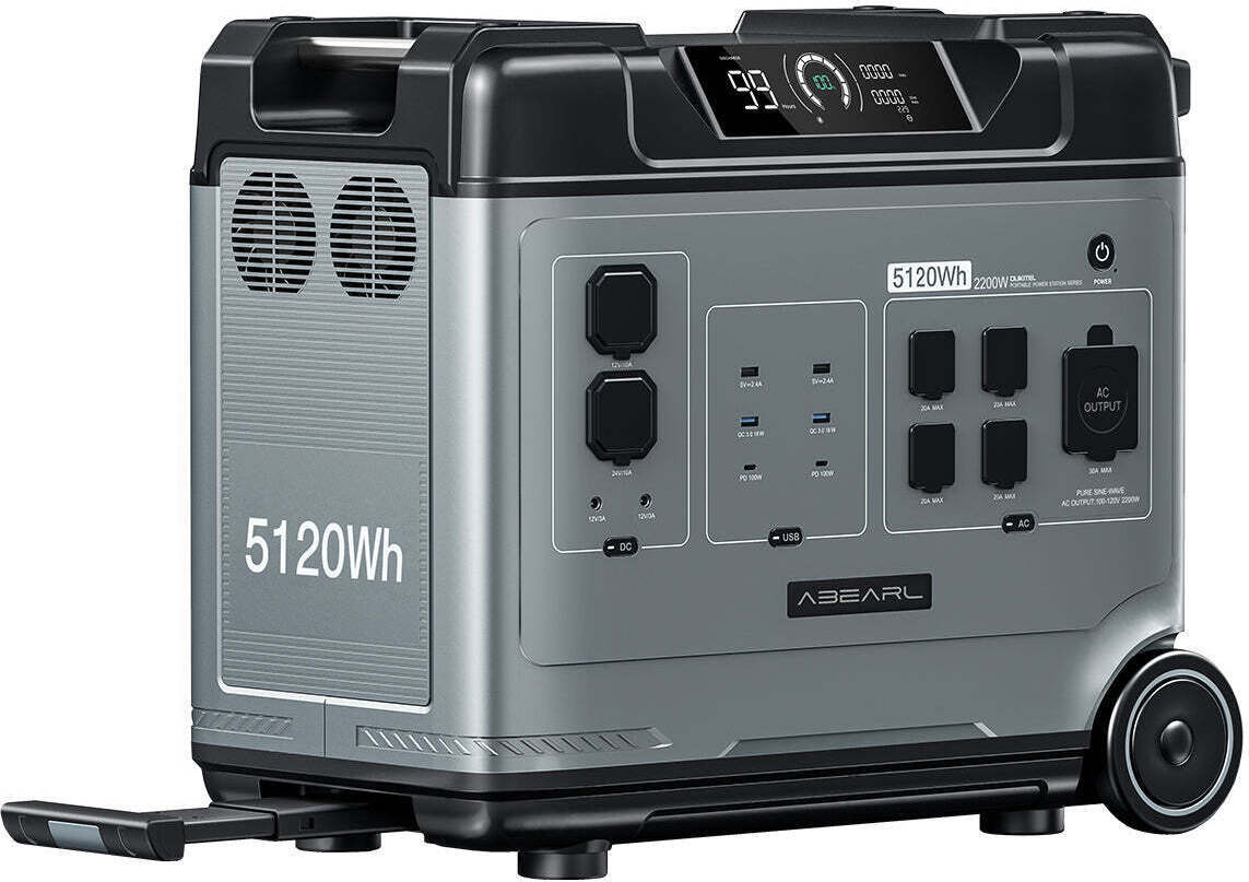 OUKITEL P5000E 2200W (4000W Peak) Generátorová elektráreň 5120Wh Solárny generátor 100Ah Mobilná elektráreň na skladovanie energie, bezpečný LiFePO4 batériový solárny generátor pre núdzové napájanie kempingových motorových vozidiel doma