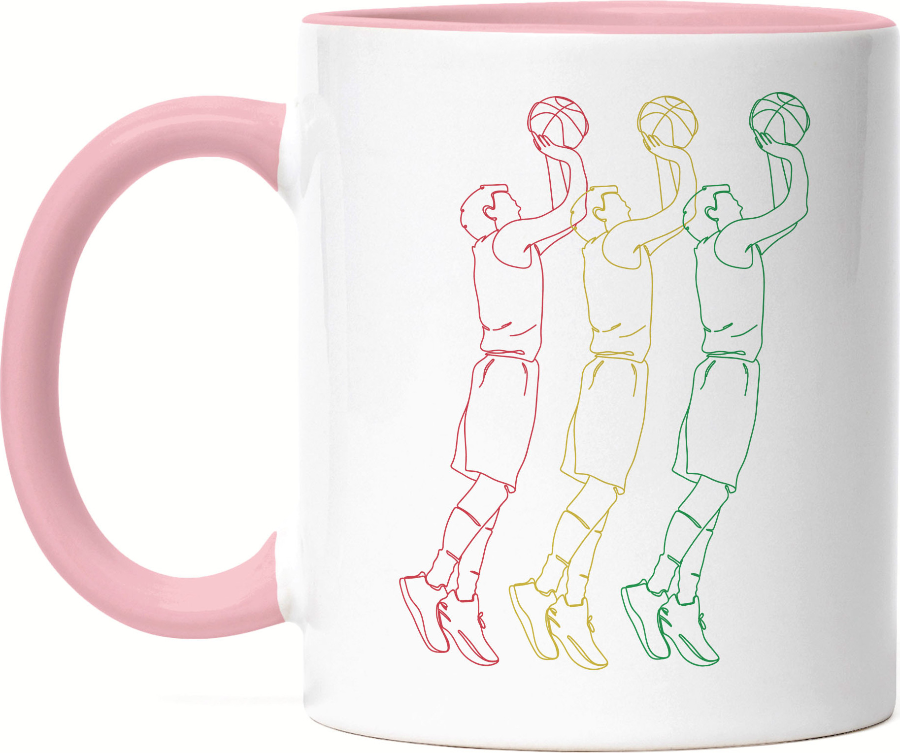Hey!Print Basketball Tasse Rosa Leben Mannschaft Spieler Teamsport Gewinner Ballsport Jersey Team Mannschaftssport HP-1793-T-Rosa