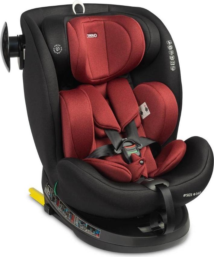 CARETERO Autositz Kinder Autokindersitz Commo, ISOFIX, 40-150cm, Burgunderrot TERO-1991