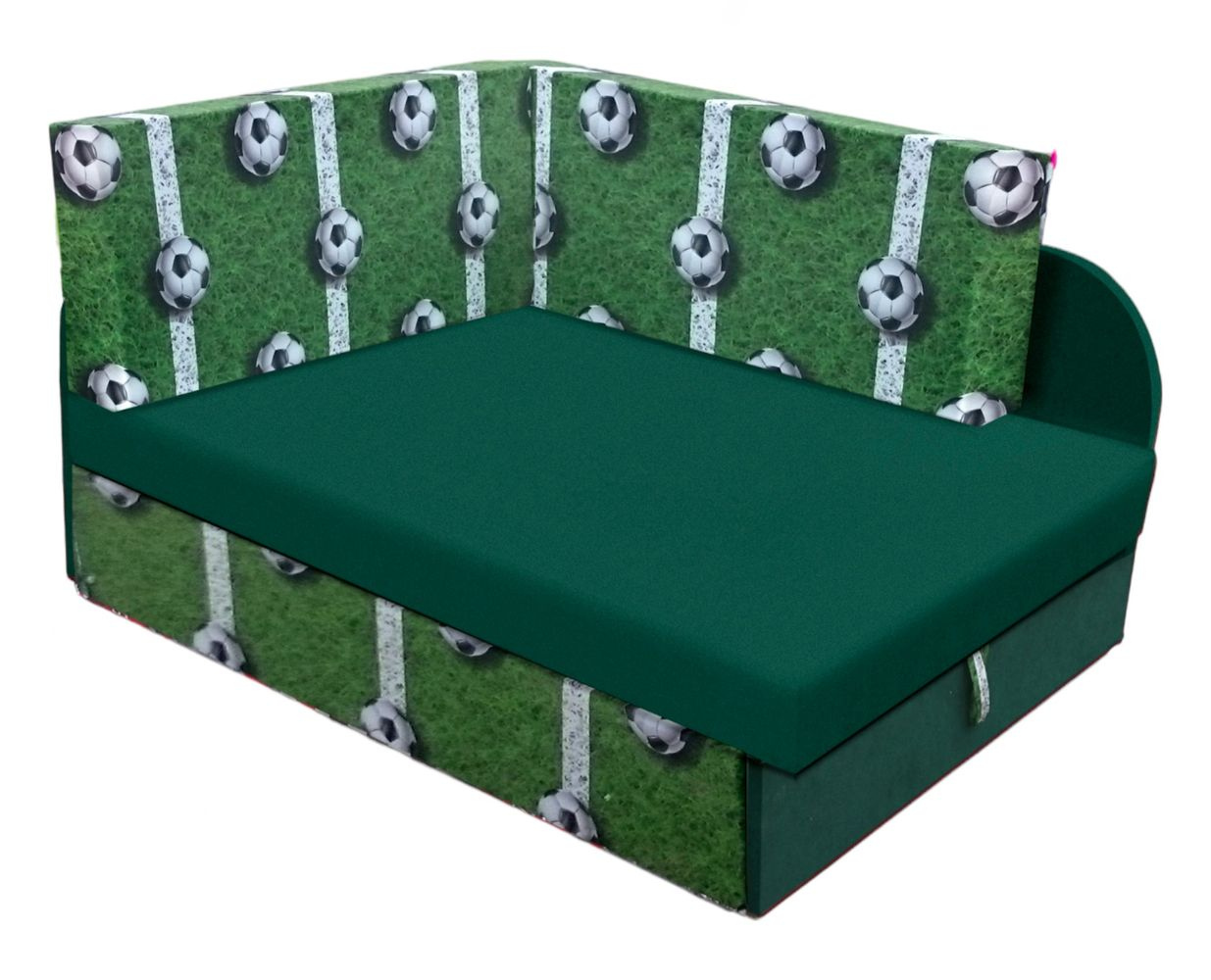 VENETI Kinderschlafsofa FATAJA - grün / Muster 3 060-02-00095