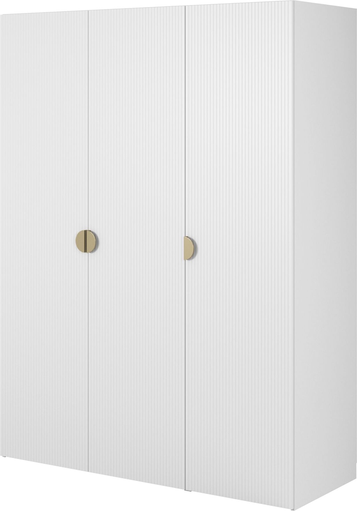 Selsey Moonir - Kleiderschrank 3-türig mit 2 Kleiderstangen, 150 cm, weiß