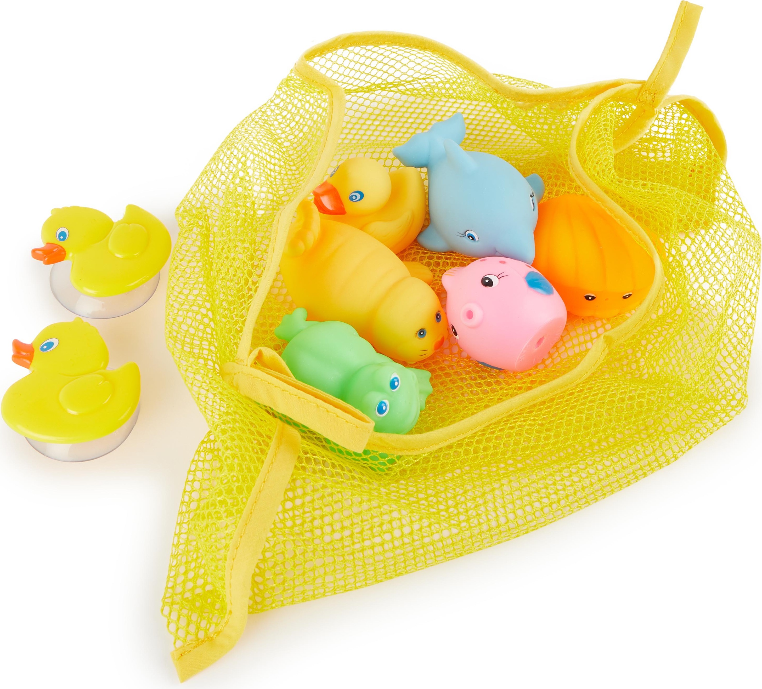 KG Bieco Bieco Badespielzeug Baby | 7er Set inkl. Netz | Wasserspielzeug Badewanne | Badewannenspielzeug ab 1 Jahr | Buntes Tiere Spielzeug Badewanne für Babys | Badewannen Spielzeug Kinder | Baby Bath Toys 11000613