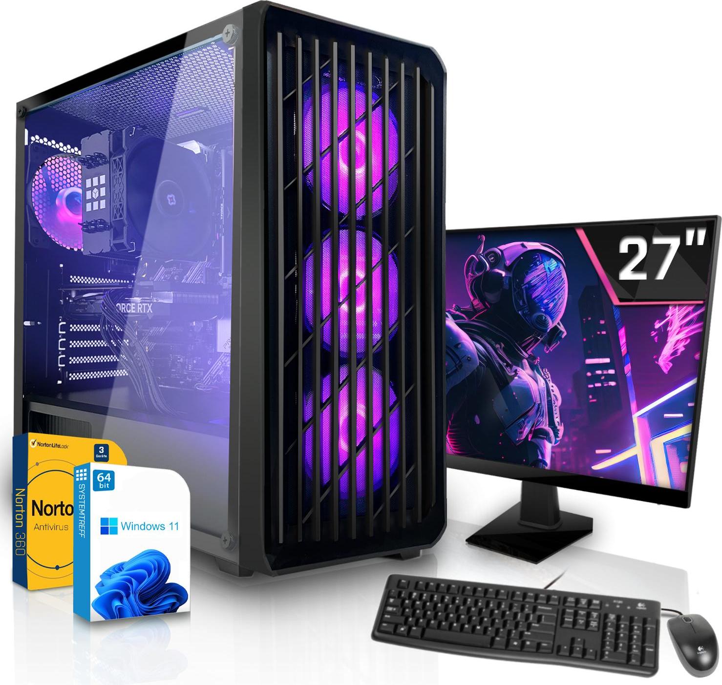 SYSTEMTREFF Office Komplett PC - Ryzen 5 7500X3D - AMD Radeon Graphics - 32GB DDR5 - 2TB NVMe - 27 Zoll TFT - Windows 11 Pro - Desktop