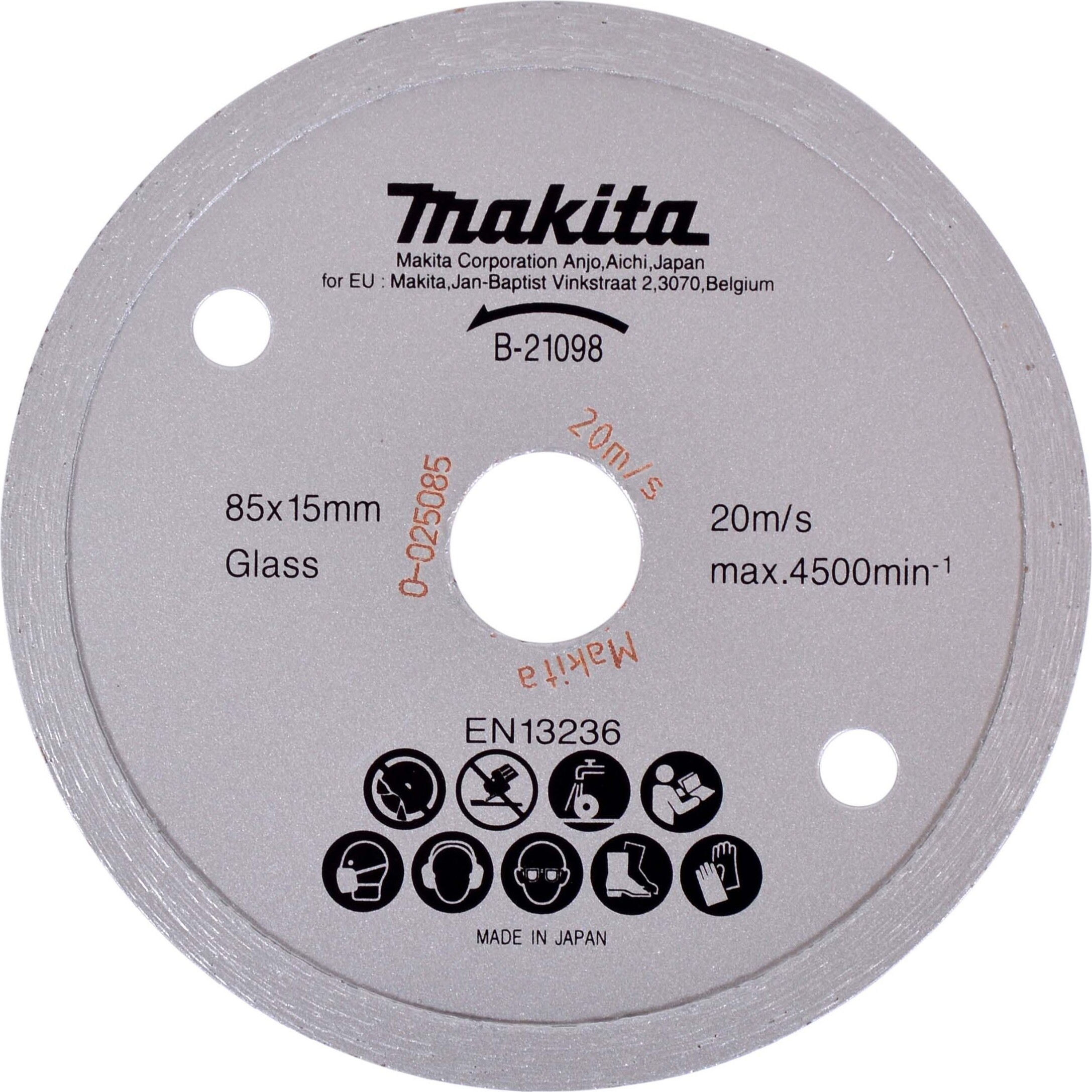 Makita Diamant-Trennscheibe Diamant - Nassschnitt - 85 x 15 x 5,0 mm B-21098